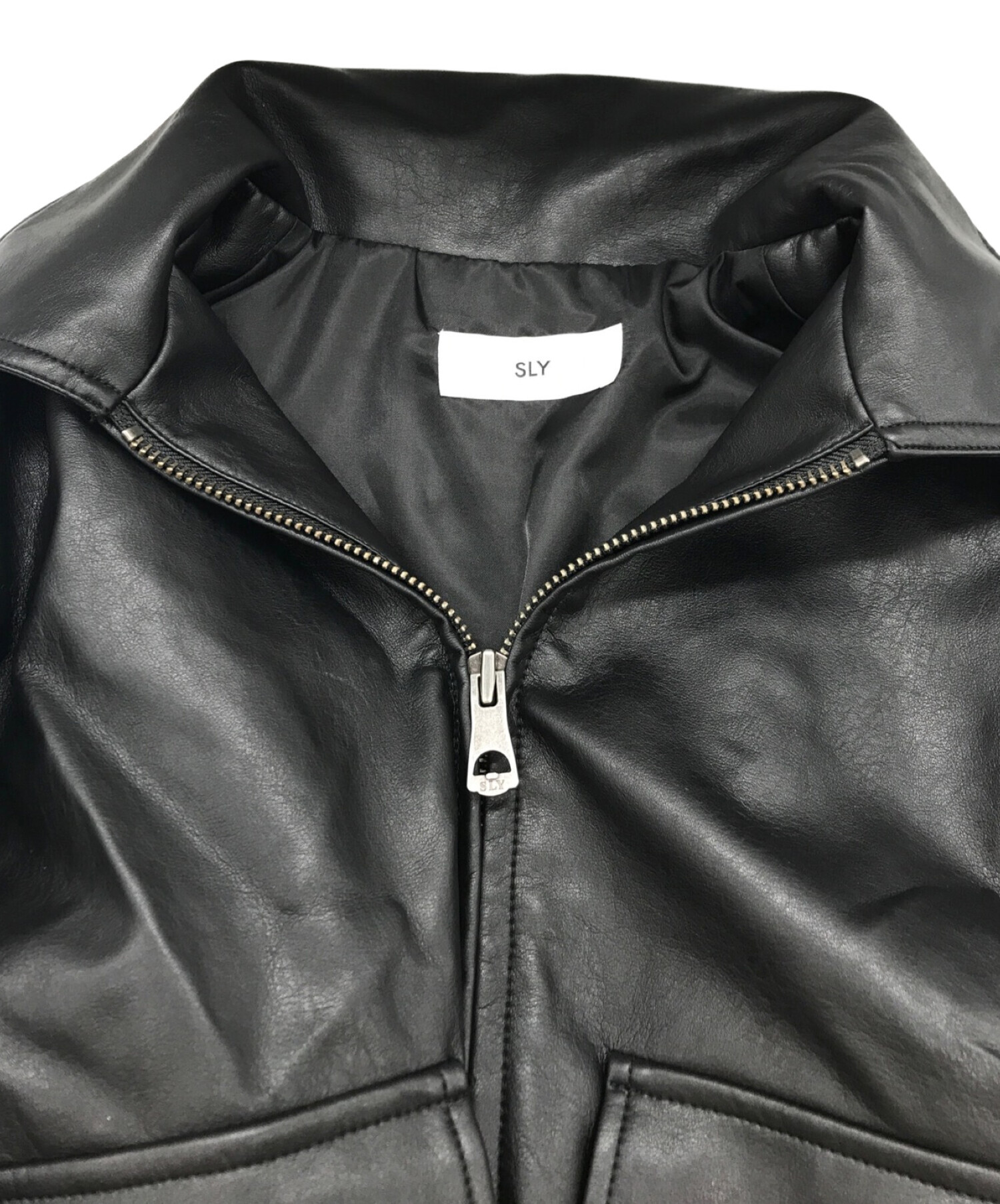 他サイト出品中 SLY FAUX LEATHER ZIP UP ブルゾン