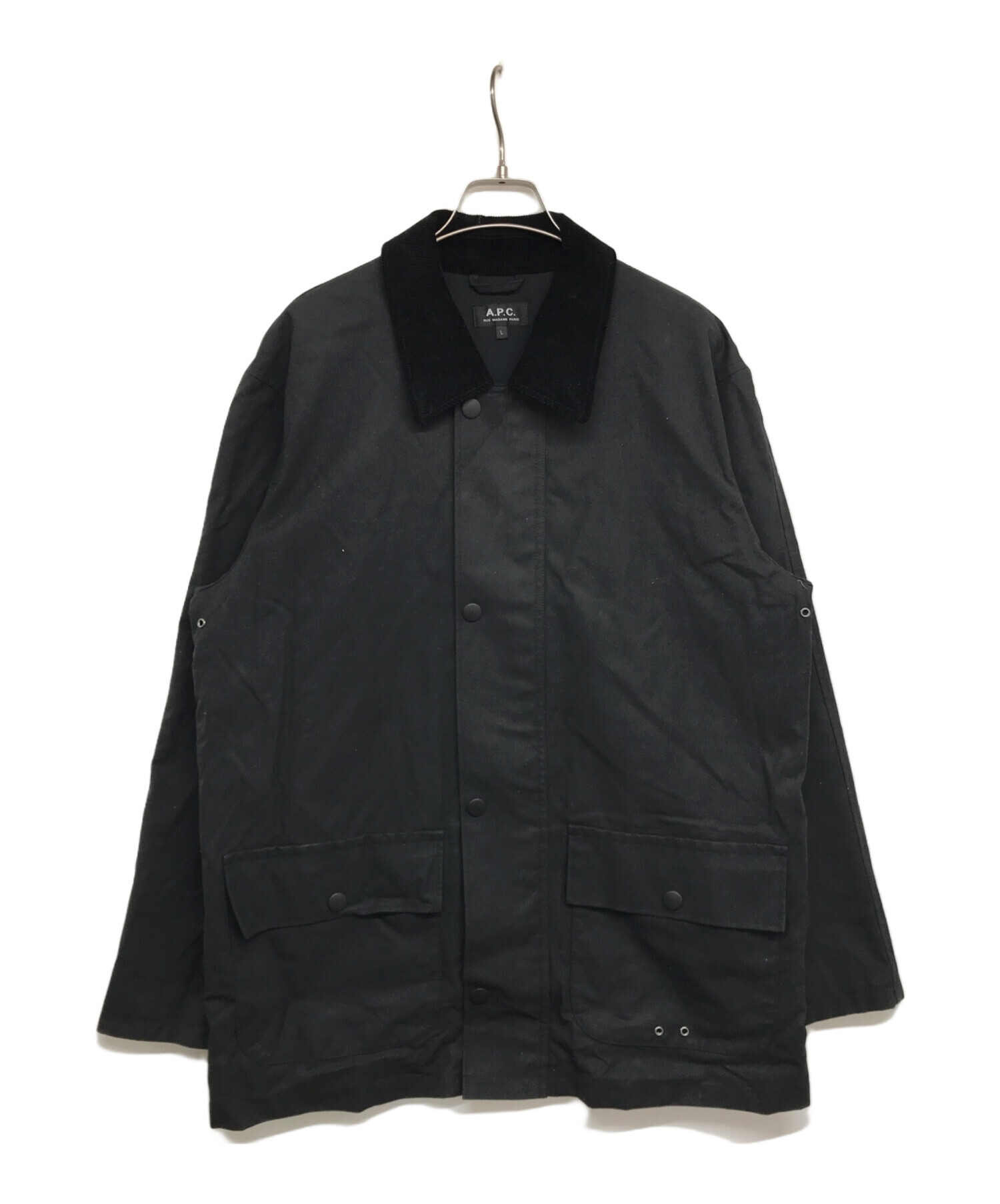 中古・古着通販】A.P.C. (アーペーセー) オイルドジャケット ブラック サイズ:L｜ブランド・古着通販 トレファク公式【TREFAC  FASHION】スマホサイト