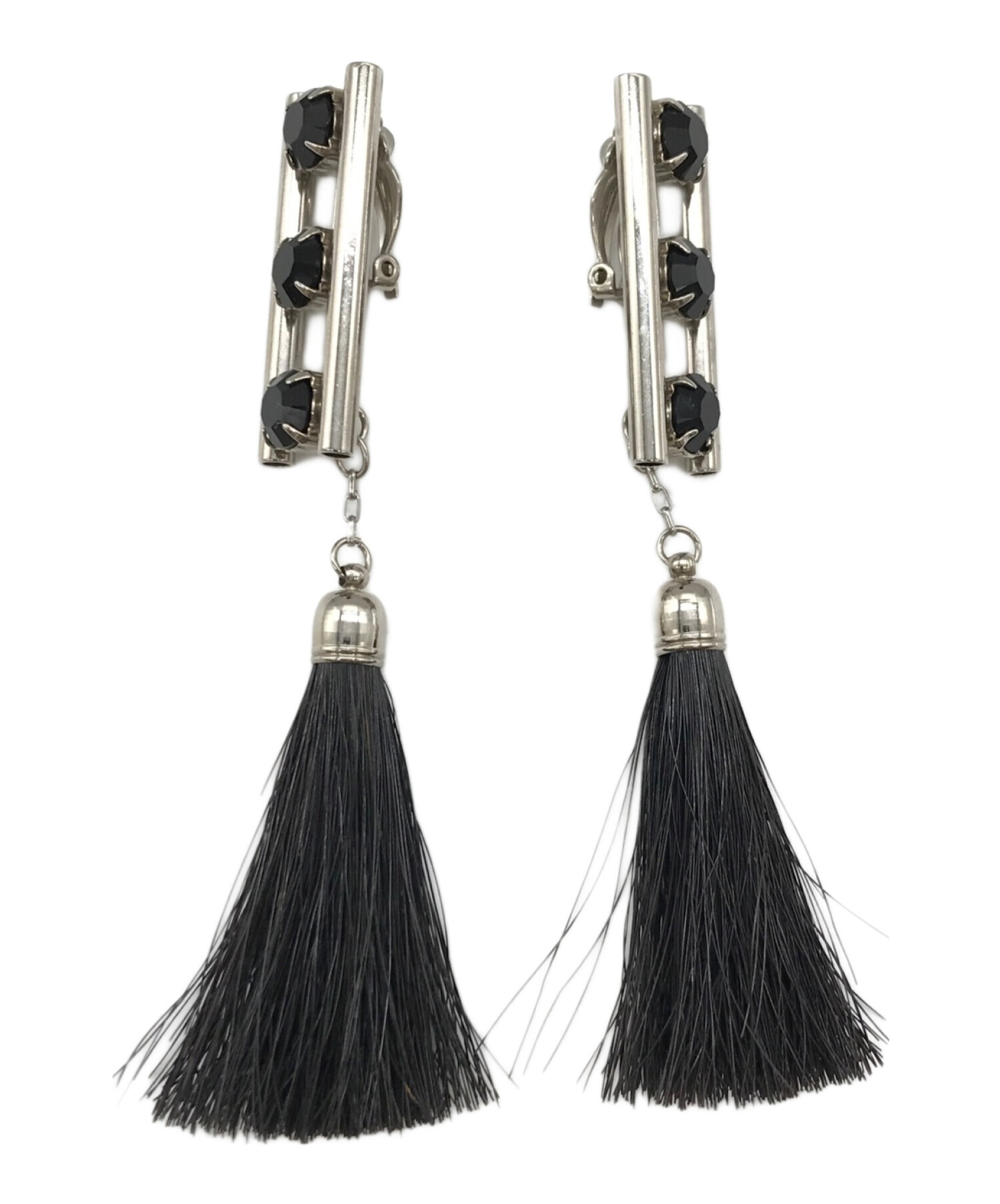 TOGA PULLA (トーガ プルラ) 21SS Fringe earrings TP11-AK248 フリンジイヤリング ブラック