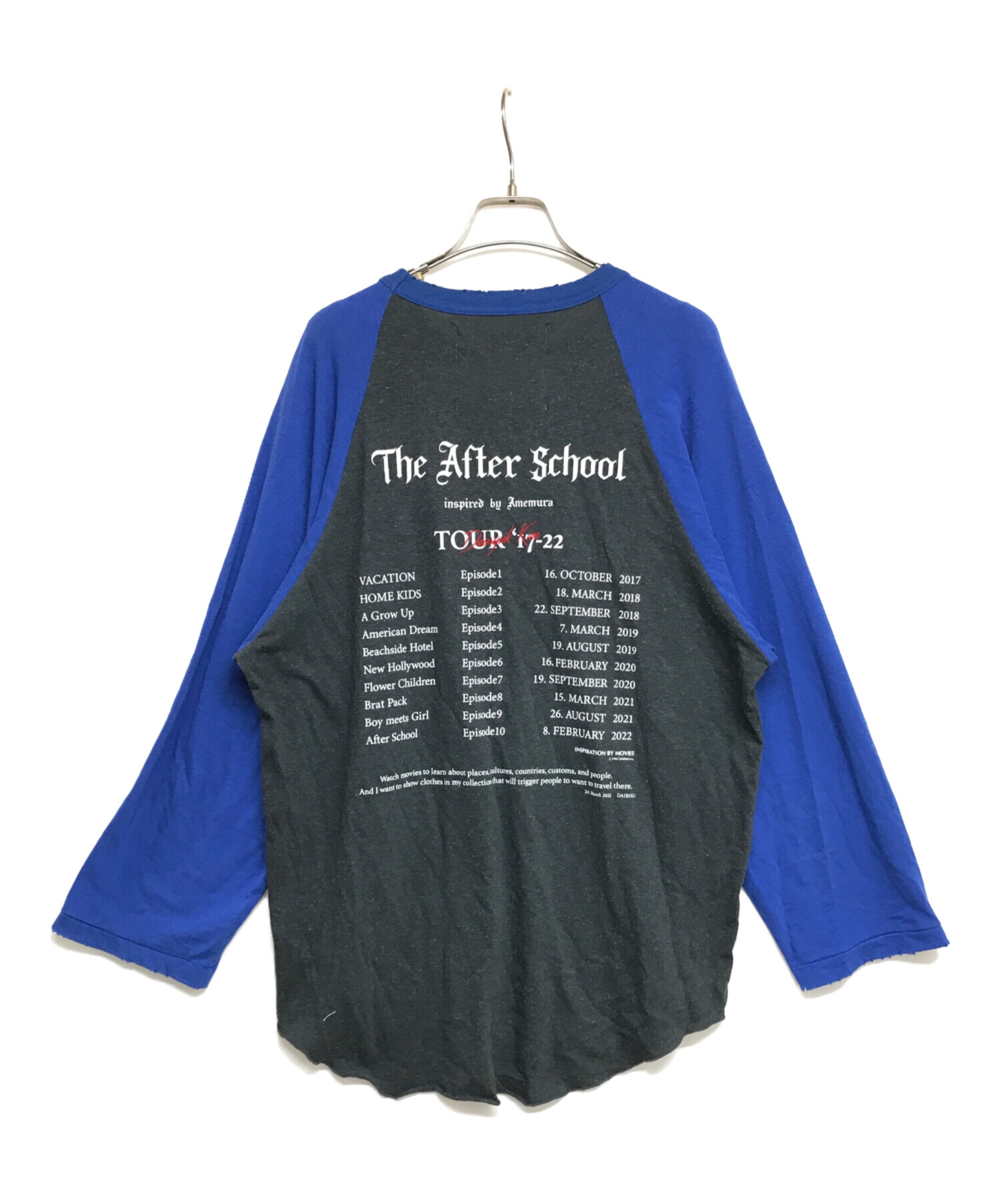 中古・古着通販】DAIRIKU (ダイリク) The After School Tour Raglan T 22AW C-10 ブラック  サイズ:M｜ブランド・古着通販 トレファク公式【TREFAC FASHION】スマホサイト