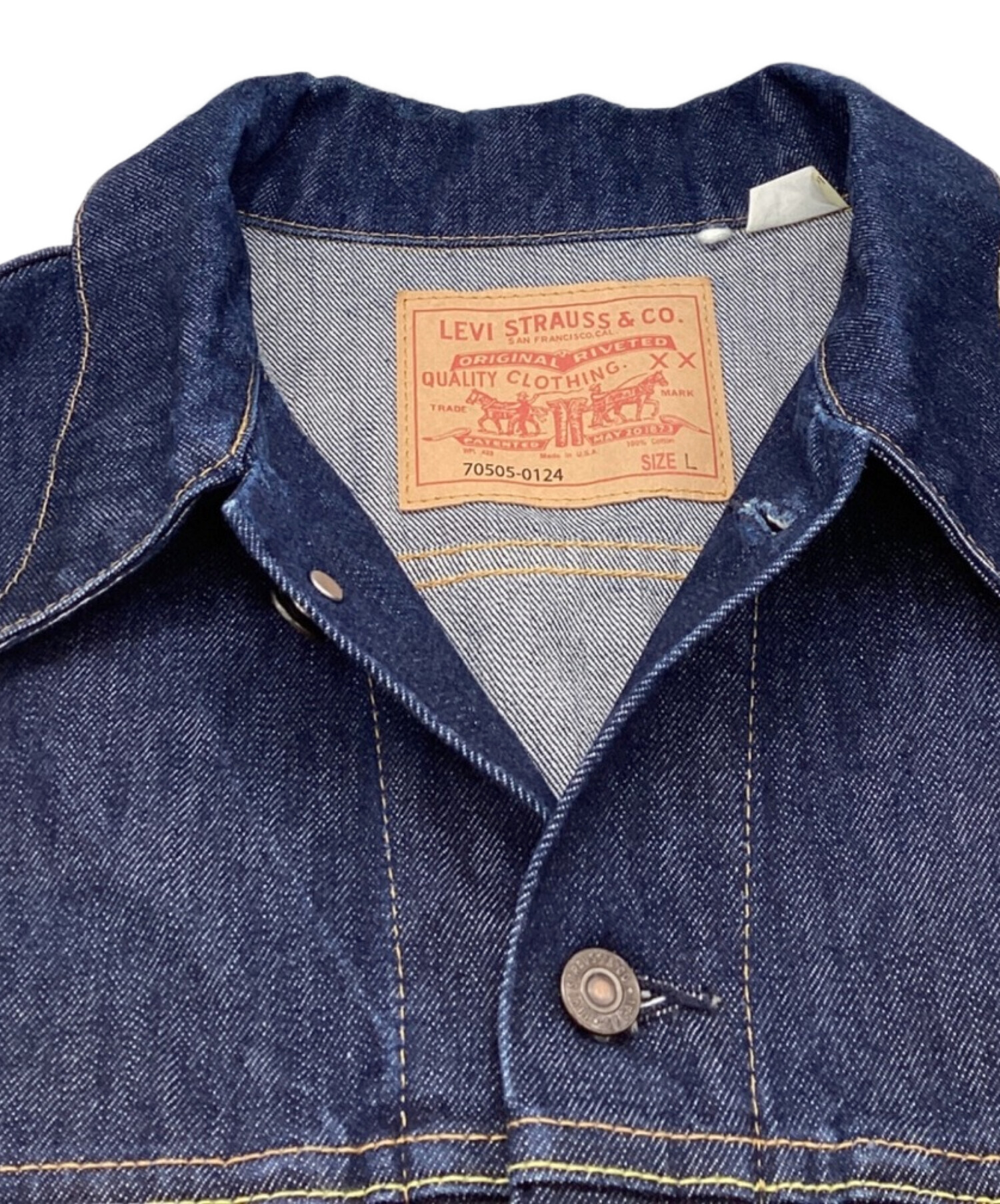 LEVI'S VINTAGE CLOTHING (リーバイス ビンテージ クロージング) LVC 復刻3rdデニムジャケット 70505-0124  USA製 1967 濃紺 Type III Gジャン サードモデル インディゴ サイズ:L