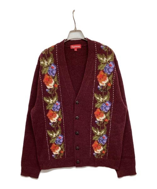 中古・古着通販】Supreme (シュプリーム) Floral Stripe Cardigan 19AW フローラルストライプカーディガン ボルドー  サイズ:M｜ブランド・古着通販 トレファク公式【TREFAC FASHION】スマホサイト