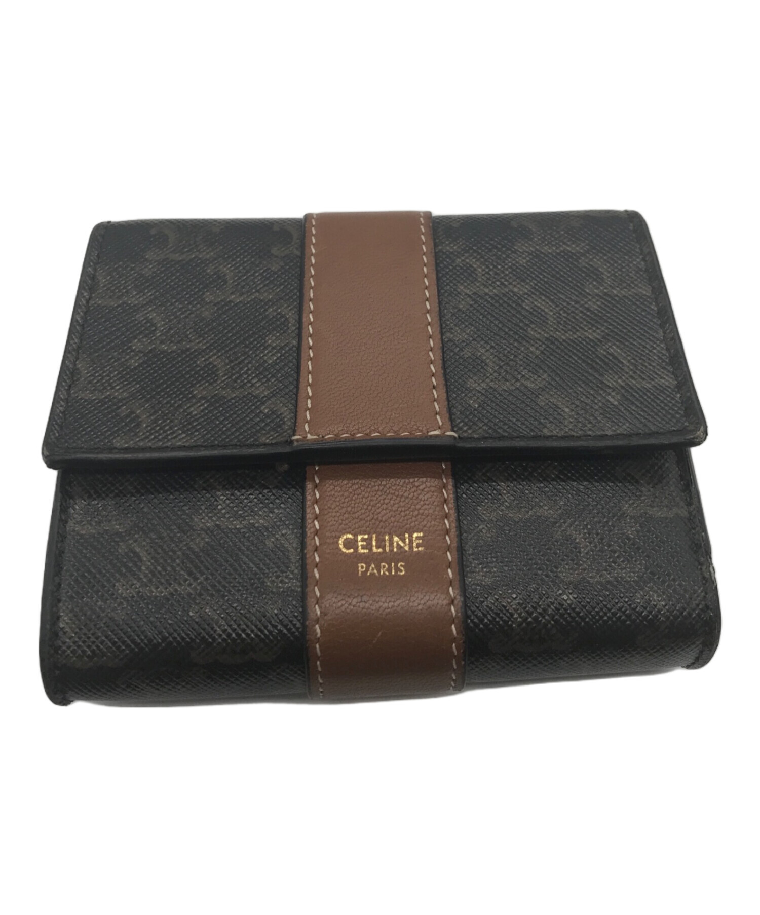 中古・古着通販】CELINE (セリーヌ) CELINE スモールトリフォールドウォレット ブラウン｜ブランド・古着通販 トレファク公式【TREFAC  FASHION】スマホサイト