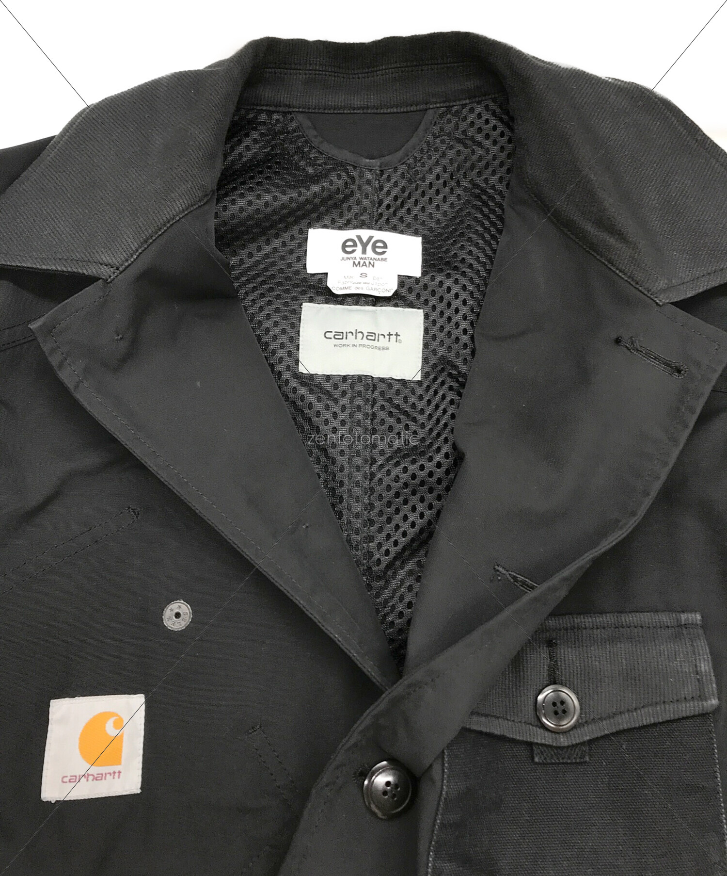 中古・古着通販】eYe COMME des GARCONS JUNYAWATANABE MAN Carhartt WIP (カーハート) ダブルネームジャケット  24SS WM-J905 AD2023 ブラック サイズ:S｜ブランド・古着通販 トレファク公式【TREFAC FASHION】スマホサイト