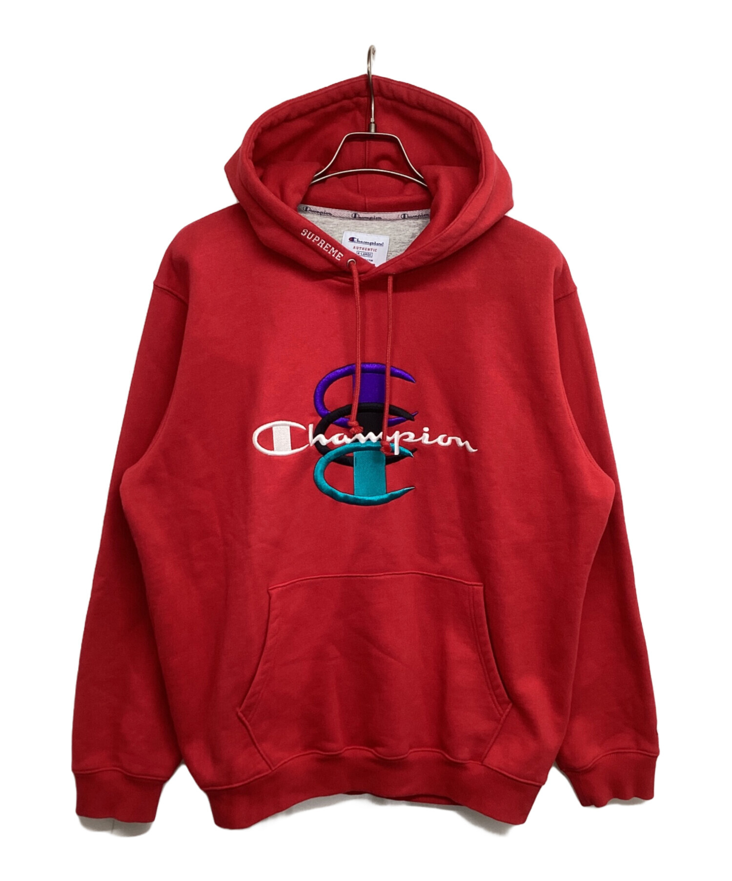 中古・古着通販】Supreme (シュプリーム) Champion (チャンピオン) 17AW Stacked C Hooded Sweatshirt  スタックドCフーデッドスウェットシャツ レッド サイズ:XL｜ブランド・古着通販 トレファク公式【TREFAC FASHION】スマホサイト