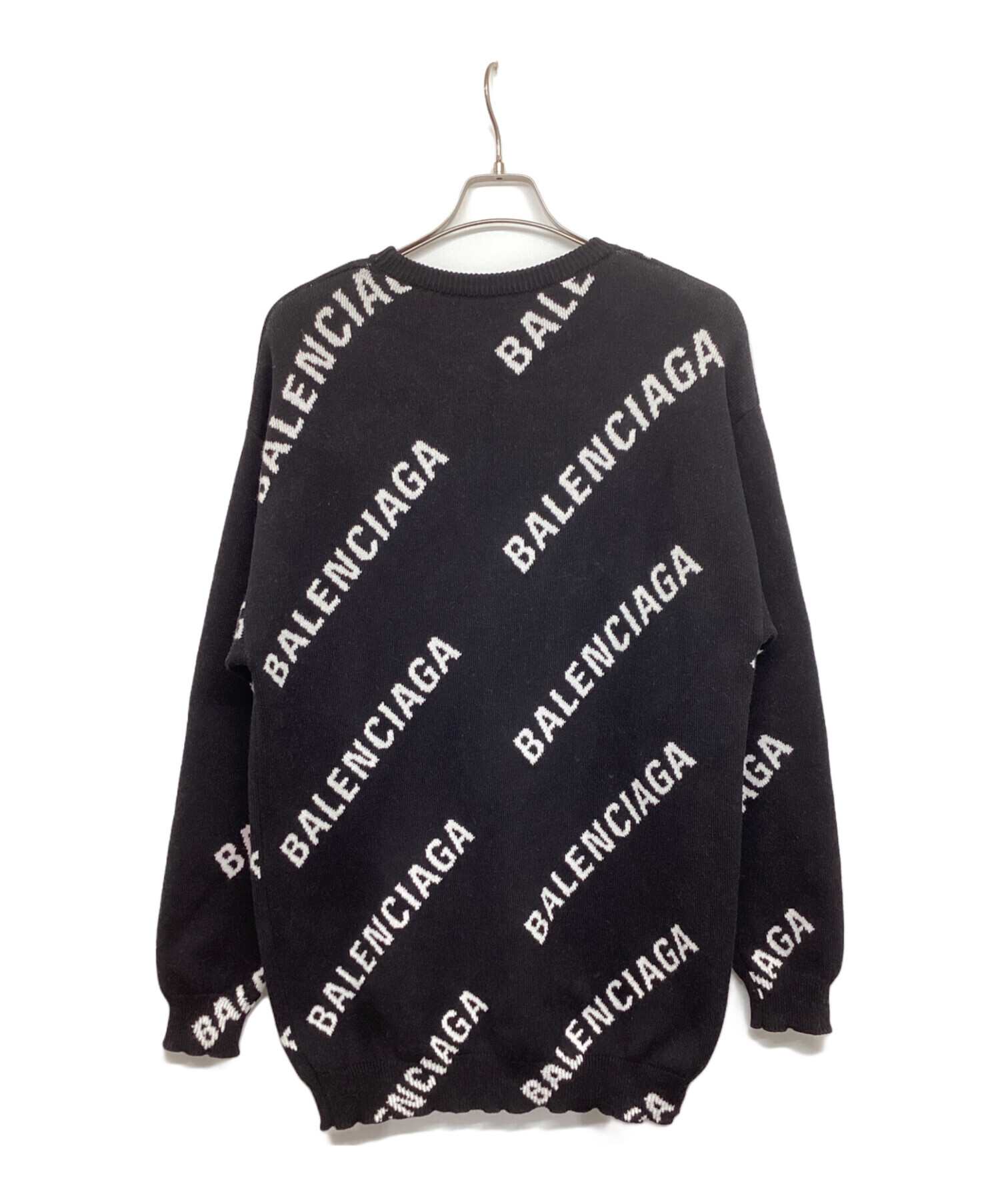 中古・古着通販】BALENCIAGA (バレンシアガ) ロゴ総柄クルーネックニットセーター 625332 T3178 ブラック  サイズ:S｜ブランド・古着通販 トレファク公式【TREFAC FASHION】スマホサイト