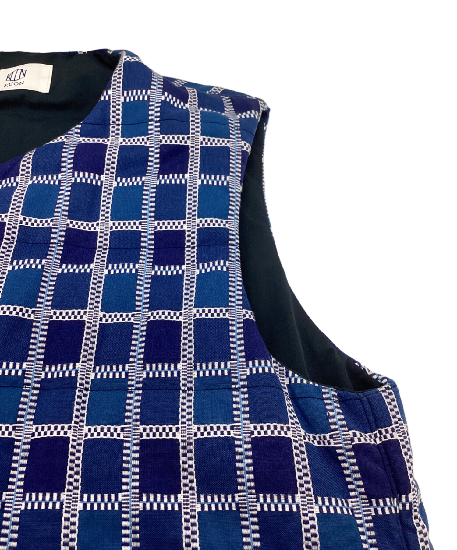 中古・古着通販】KUON (クオン) 吉野格子中綿ベスト YOSHINO PLAID VEST 1902-VT01 ブルー  サイズ:L｜ブランド・古着通販 トレファク公式【TREFAC FASHION】スマホサイト