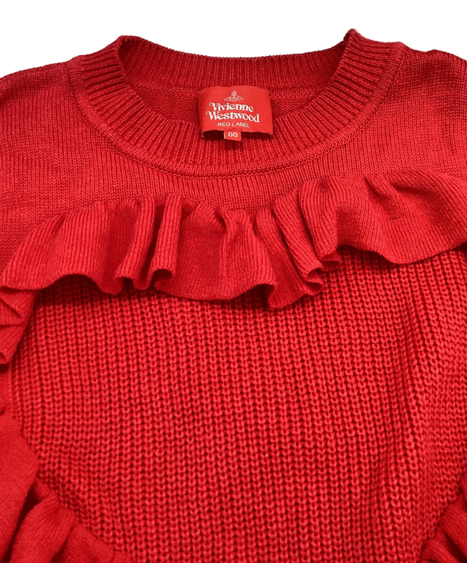 中古・古着通販】Vivienne Westwood RED LABEL (ヴィヴィアンウエストウッドレッドレーベル) ハートフリルニットトップ レッド  サイズ:00｜ブランド・古着通販 トレファク公式【TREFAC FASHION】スマホサイト