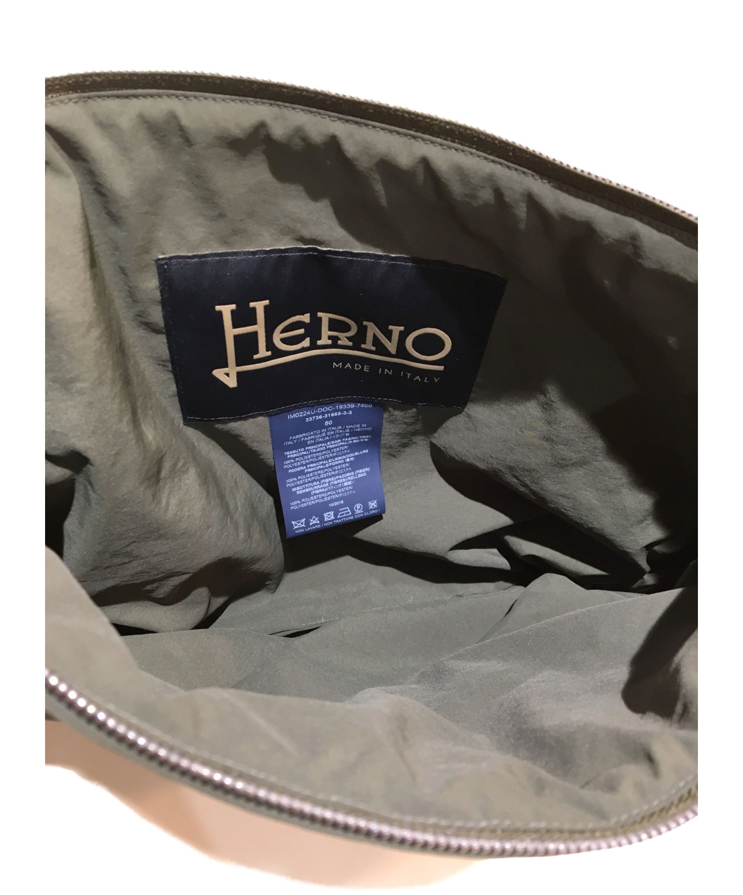 HERNO (ヘルノ) 撥水パッカブルトレンチコート カーキ サイズ:50