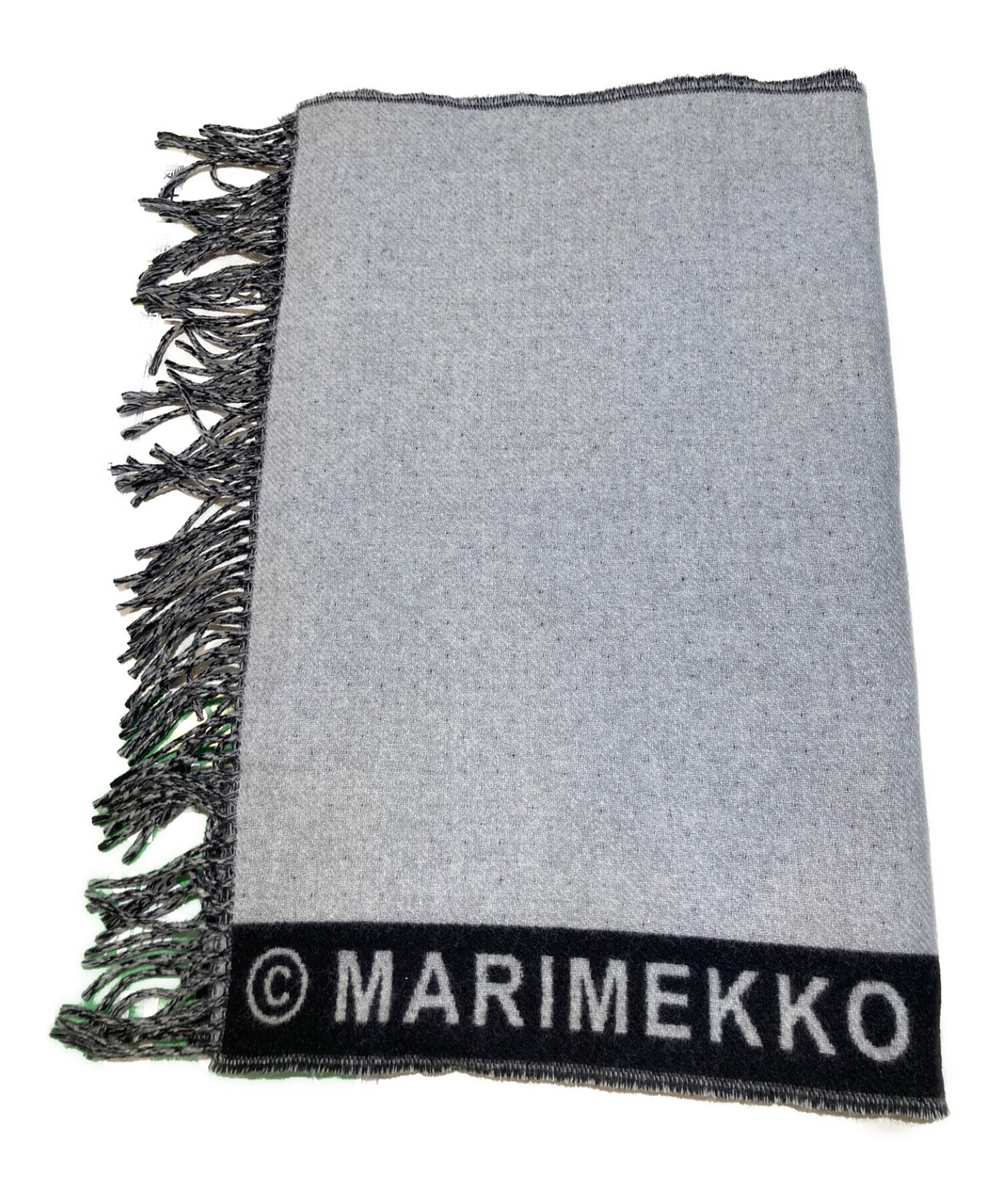 marimekko (マリメッコ) Siime scarf ロゴ マフラー ストール ブラック サイズ:ONE SIZE