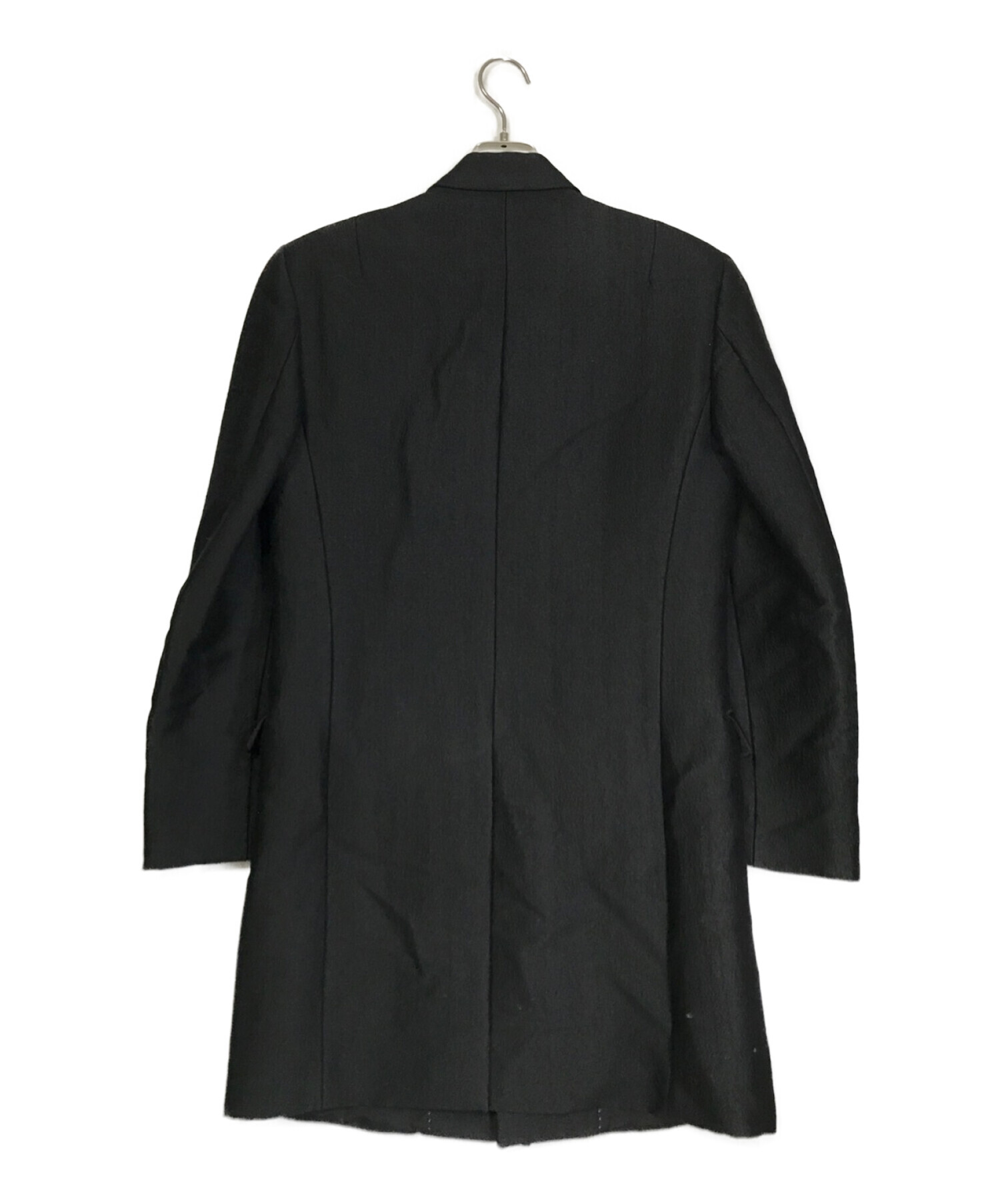 NEIL BARRETT (ニールバレット) ウールロングチェスターコート ブラック サイズ:46