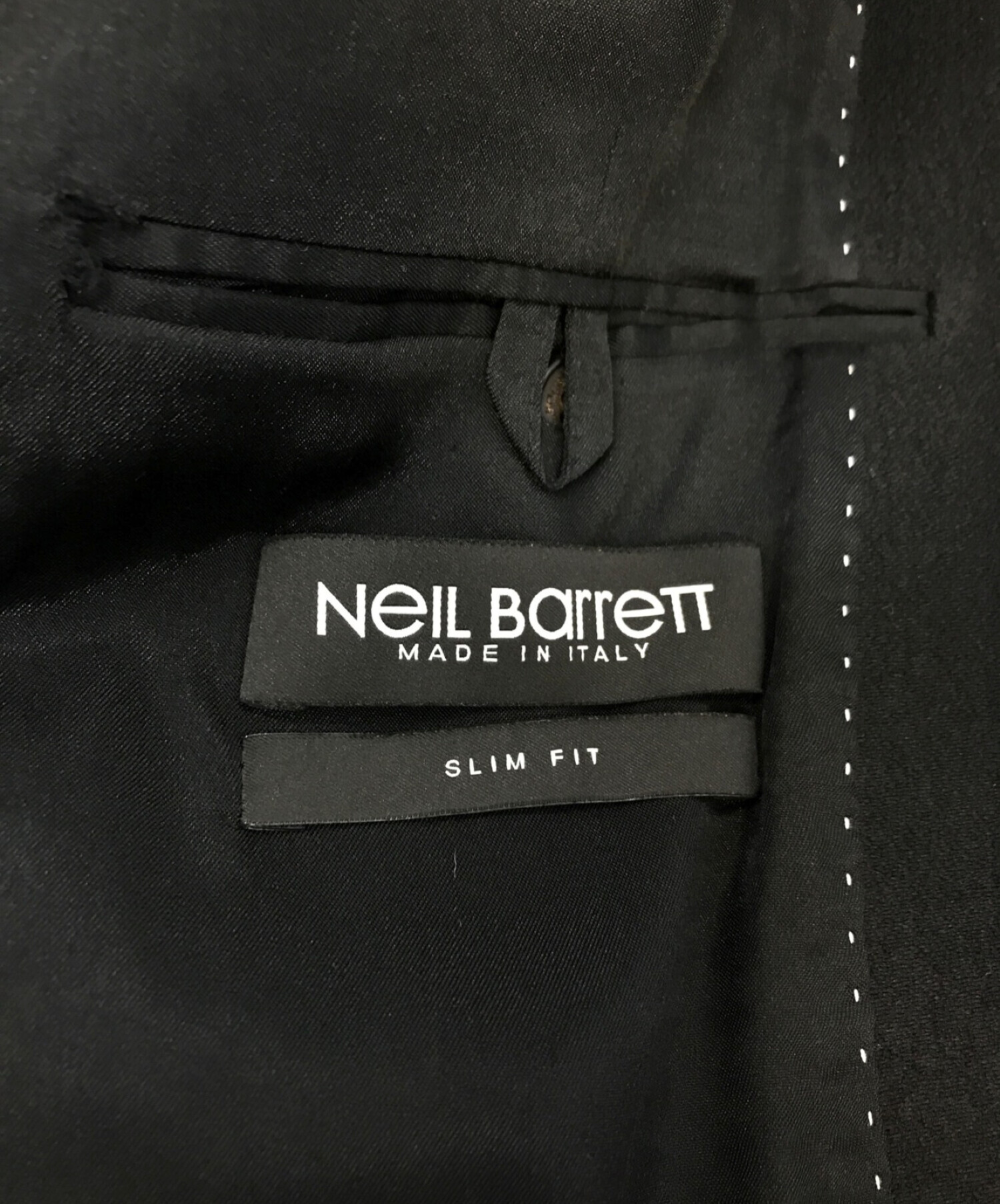NEIL BARRETT (ニールバレット) ウールロングチェスターコート ブラック サイズ:46