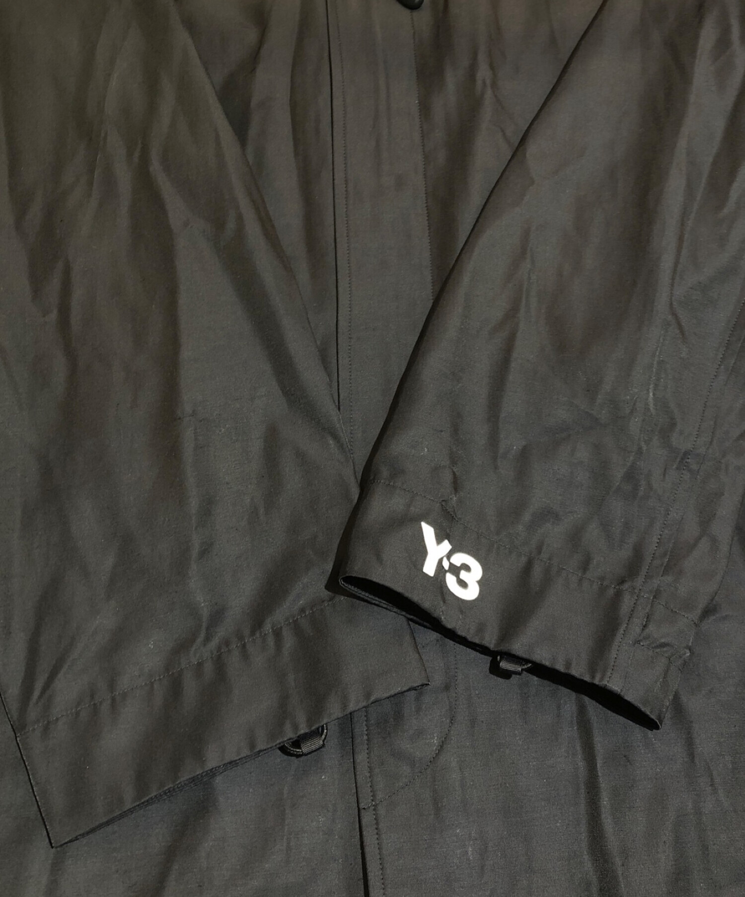 Y-3 YOHJI YAMAMOTO (ワイスリー ヨージ ヤマモト) M CH1 HOODED COAT  オーバーサイズコットンナイロンツイルフーデッドコート ブラック サイズ:M