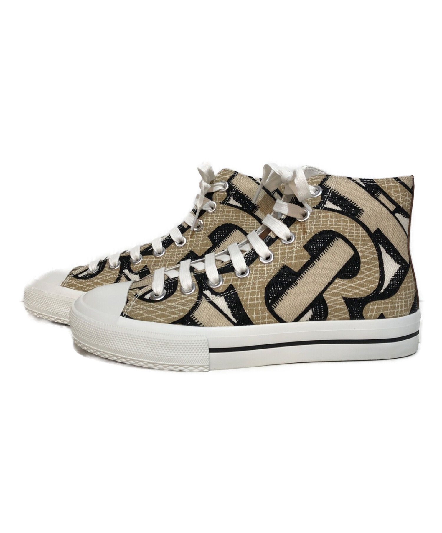 BURBERRY LONDON (バーバリーロンドン) 20SS TBサマーモノグラム HIGH TOP スニーカー ベージュ サイズ:40.5  未使用品