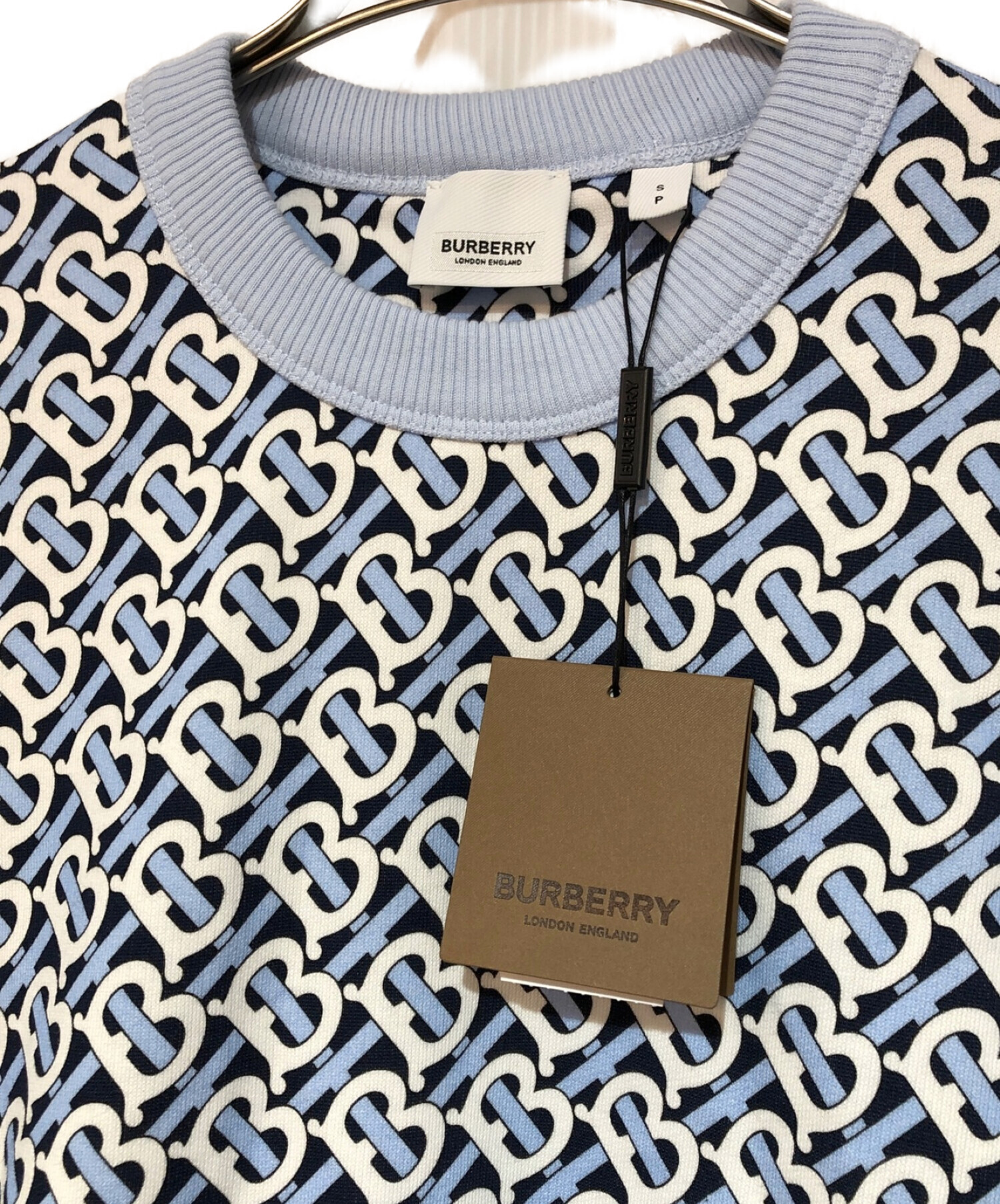 BURBERRY LONDON ENGLAND (バーバリー ロンドン イングランド) BLUE IP PATモノグラムPT スウェット スカイブルー  サイズ:S 175/88A 未使用品