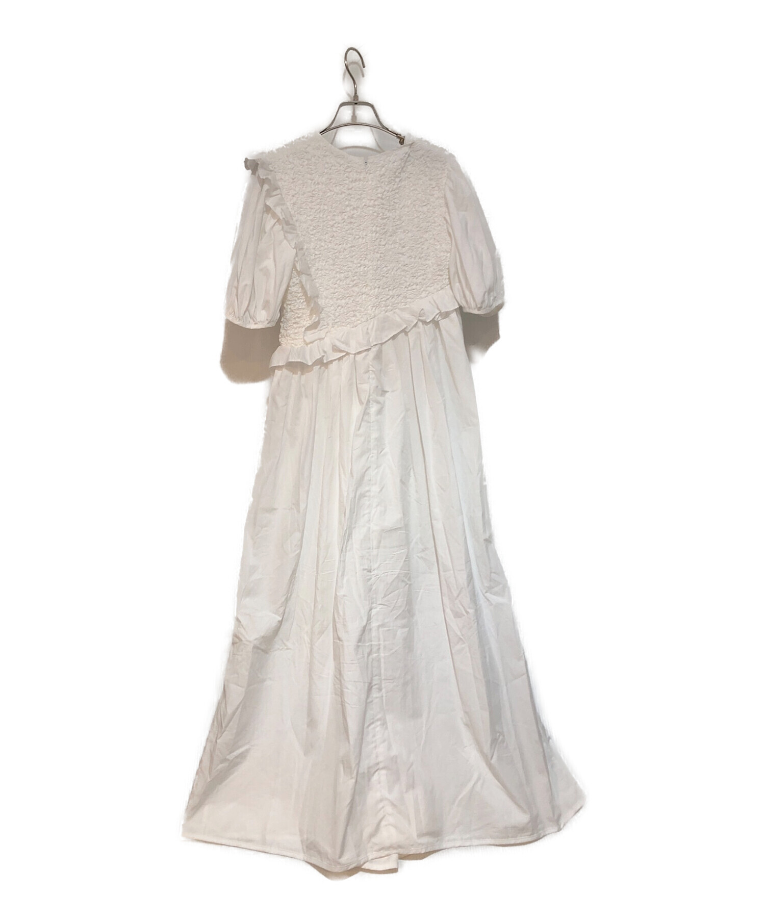 CECILIE BAHNSEN (セシリー バンセン) CHLOE DRESS ラッフルフリル ロングドレス ワンピース ホワイト サイズ:UK6