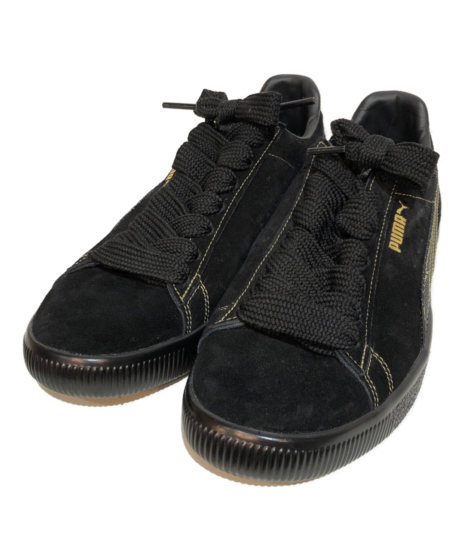 PUMA × ATMOS× DUSTYCHAMP× QDS (アトモス × ダスティチャンプ × QDS) 22SS SUEDE VTG MIJ  NEO CLASSIC コラボ スニーカー ブラック サイズ:24.5