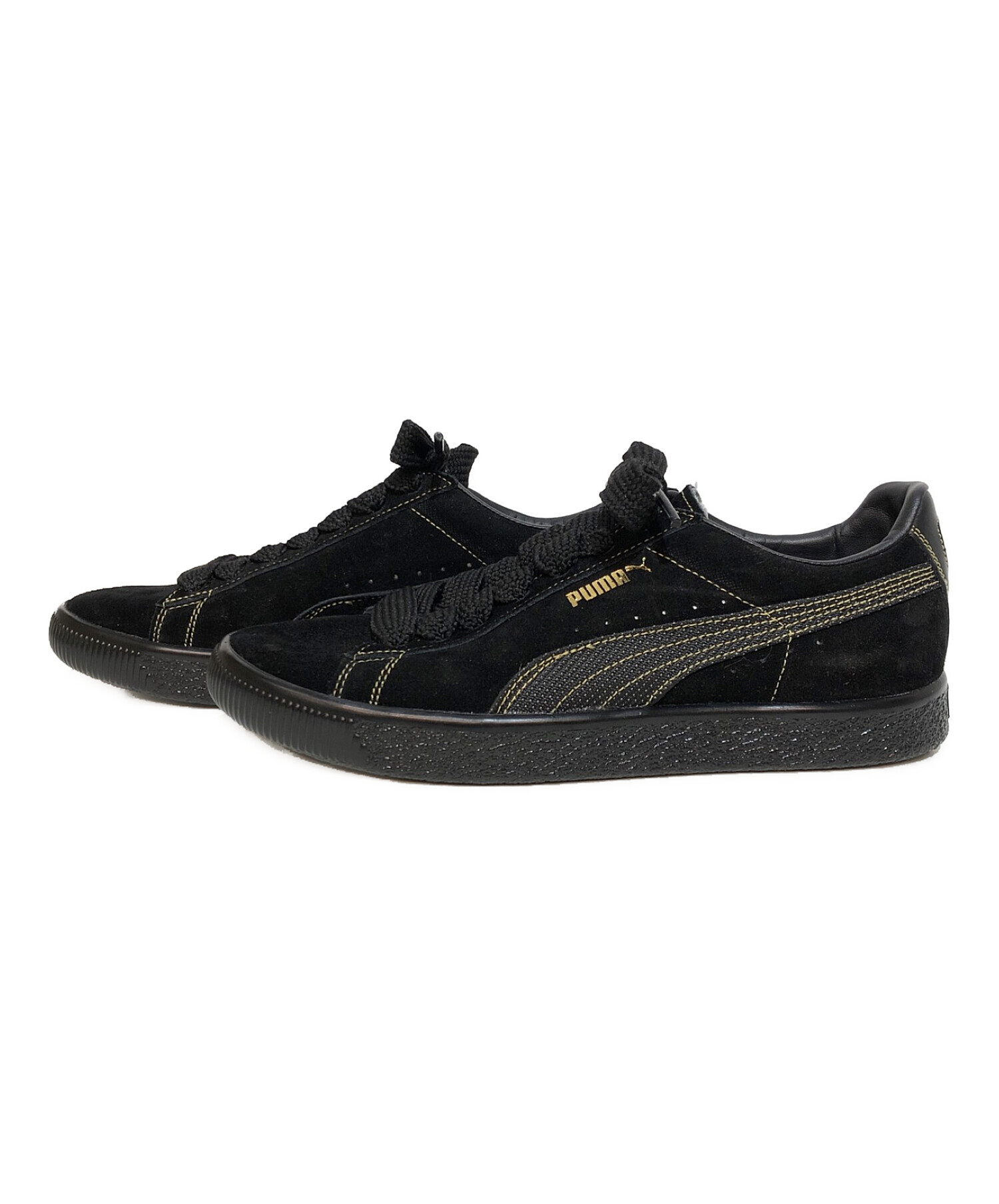 PUMA × ATMOS× DUSTYCHAMP× QDS (アトモス × ダスティチャンプ × QDS) 22SS SUEDE VTG MIJ  NEO CLASSIC コラボ スニーカー ブラック サイズ:24.5