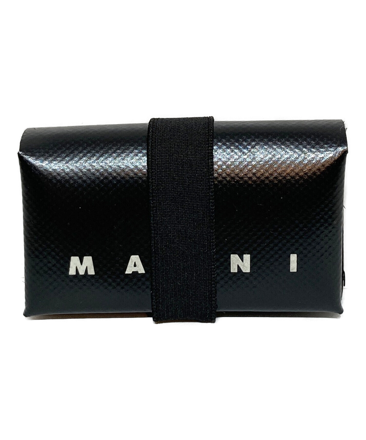 MARNI (マルニ) ポリエステルロゴ コンパクト ウォレット 財布 ブラック