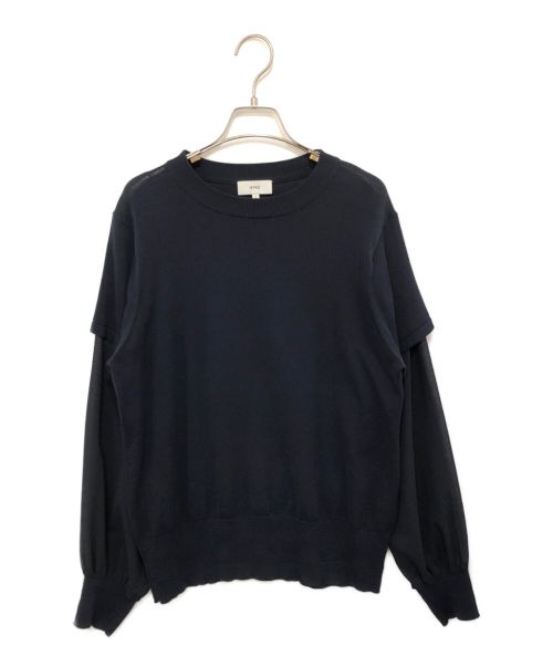 中古・古着通販】HYKE (ハイク) COTTON LAYERED SWEATER ネイビー