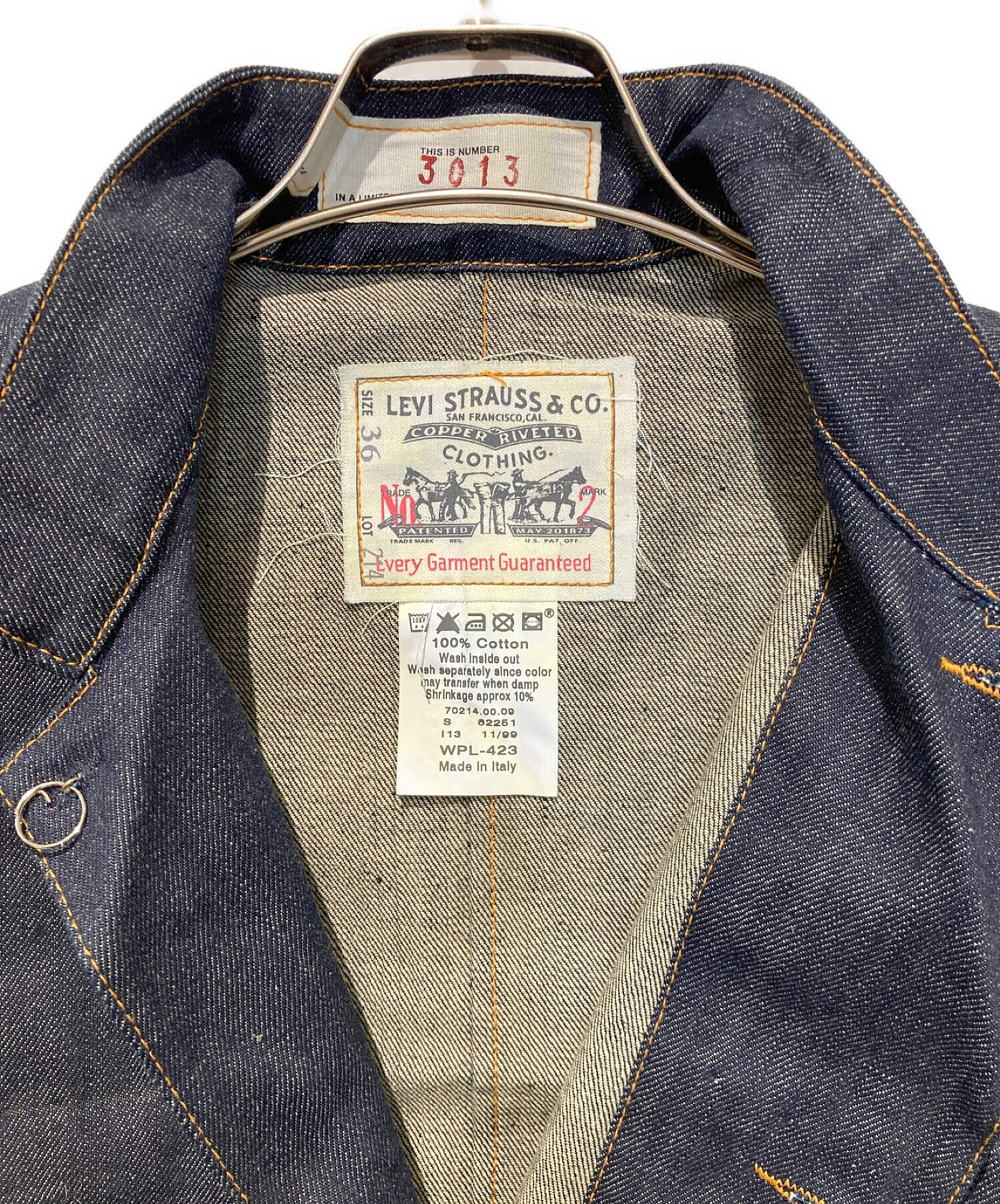 LEVIS × visionaire 31 blue (リーバイス×ヴィジョネア31ブルー) 限定デニムコート インディゴ サイズ:36