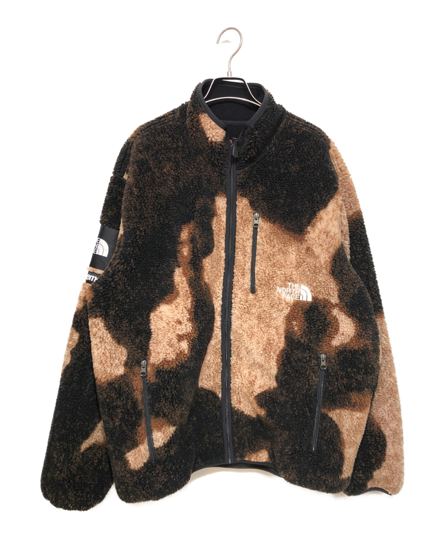 SUPREME×THE NORTH FACE (シュプリーム × ザノースフェイス) Bleached Denim Print Fleece  Jacket フリースジャケット ベージュ サイズ:XL