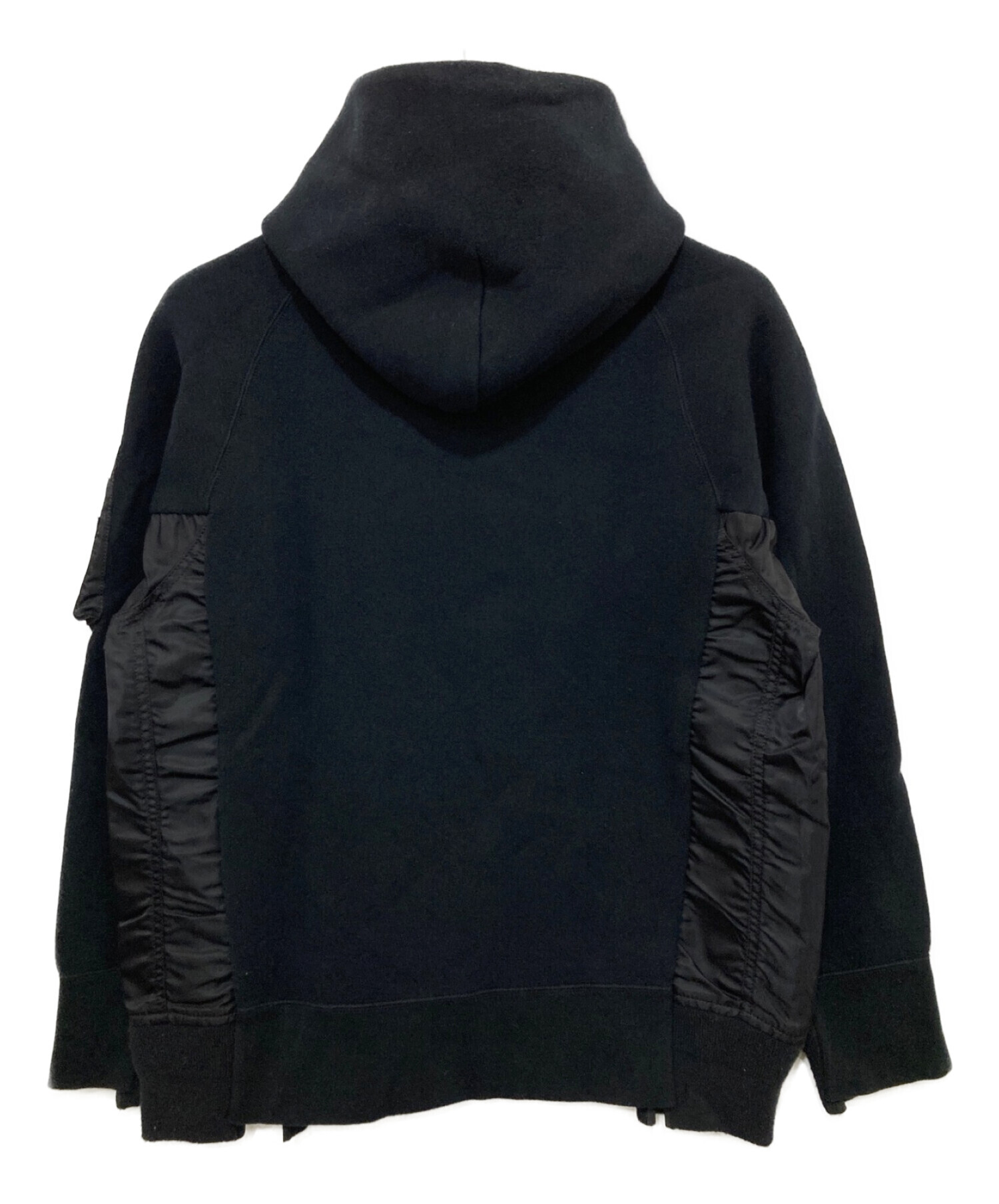 中古・古着通販】sacai (サカイ) Sponge Sweat x MA-1 Hoodie ブラック