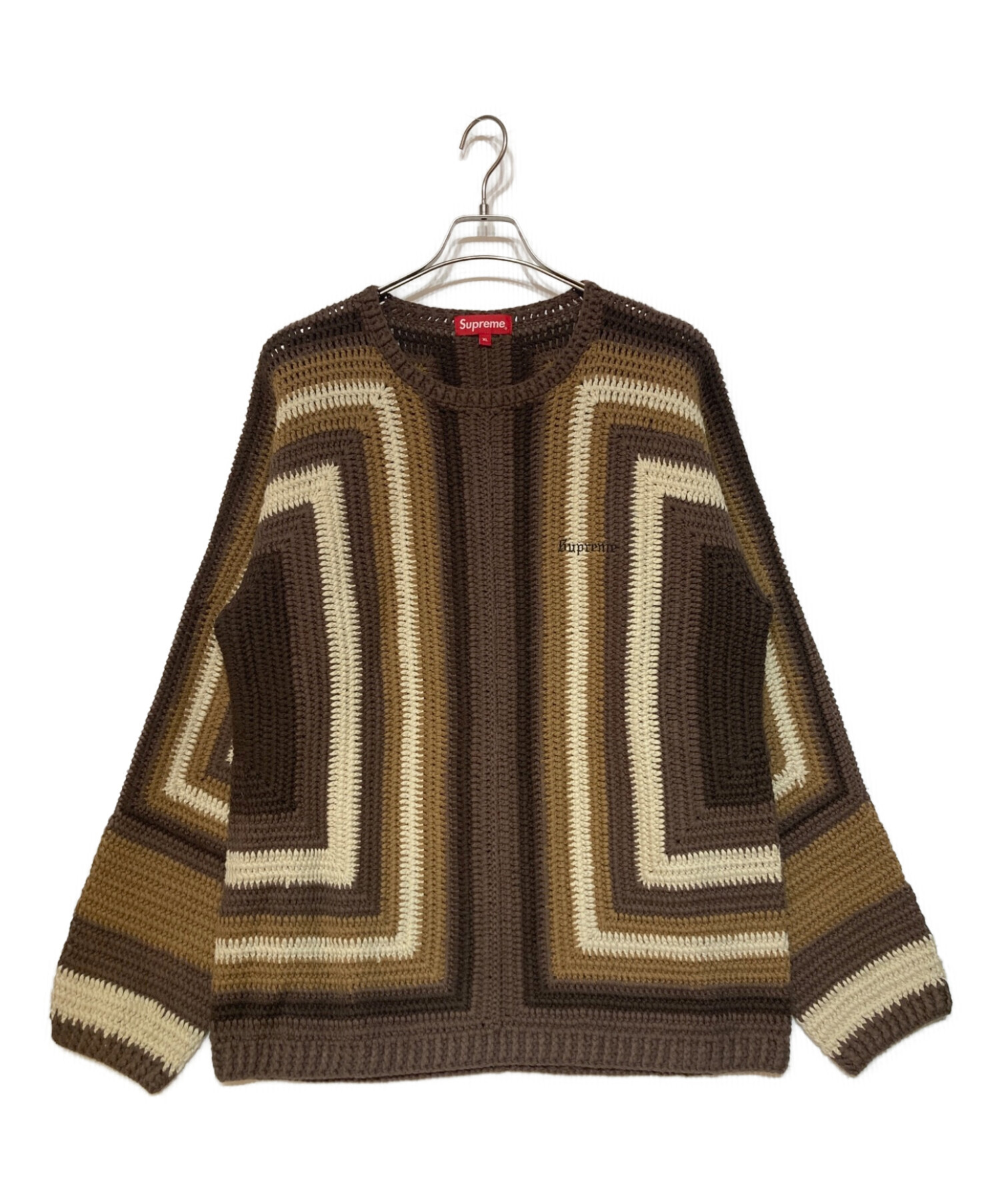SUPREME (シュプリーム) 22SS Hand Crocheted Sweater ニット ブラウン サイズ:XL