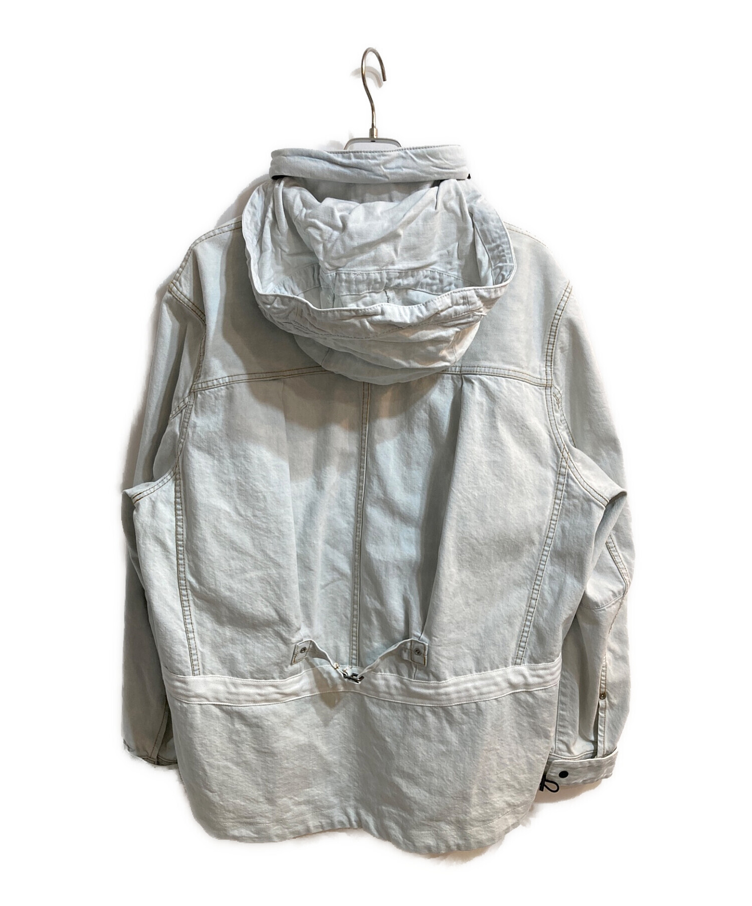 sacai (サカイ) 22SS DENIM ANORAK PARKA マルチジップフーデットデニムジャケット ブリーチ サイズ:3