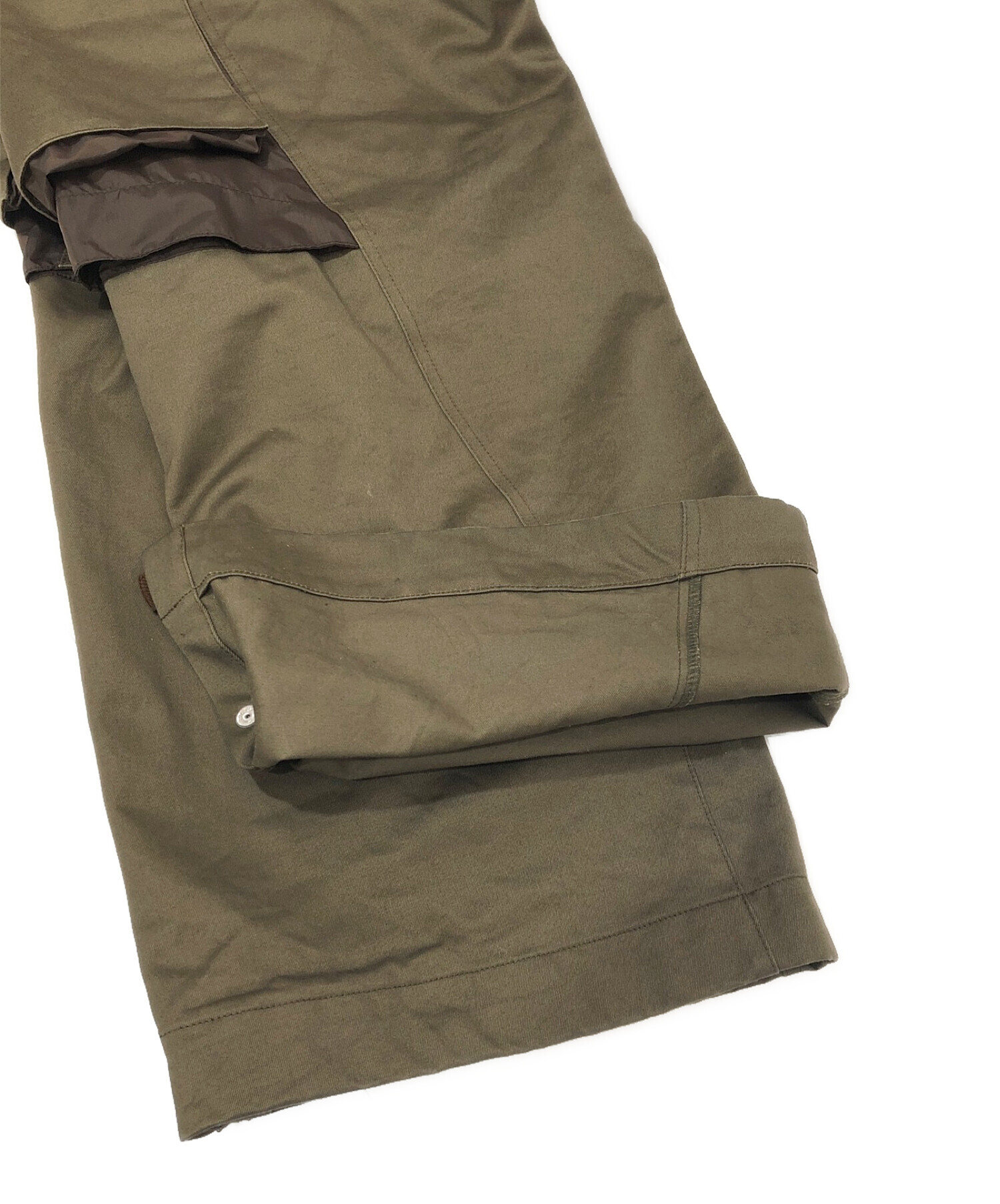 中古・古着通販】Tamme (タム) KNEE TUCK WIDE CARGO PANTS カーキ