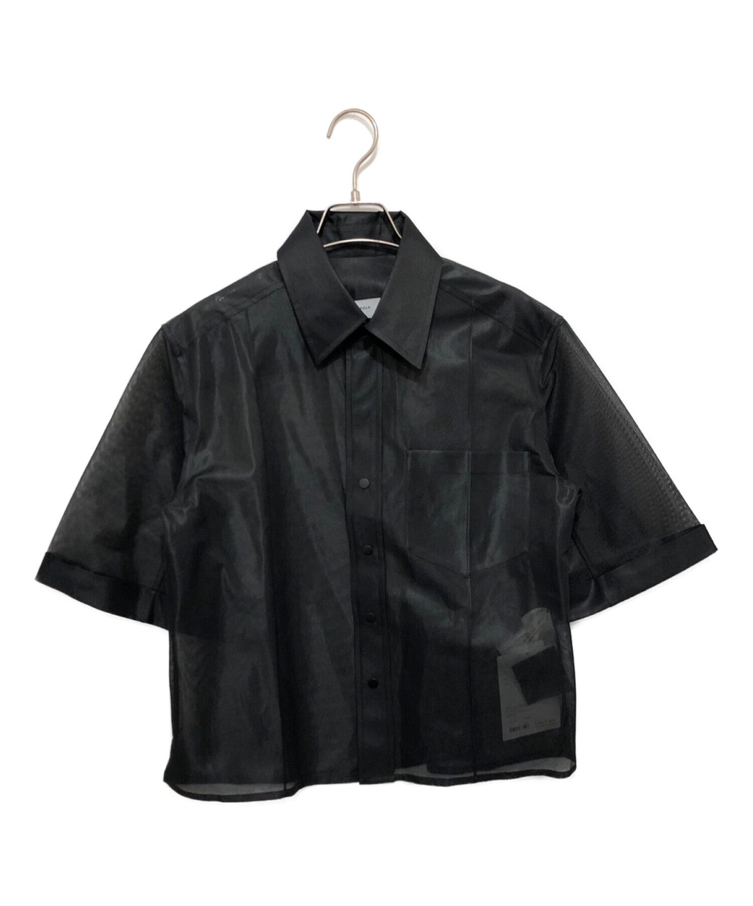 TOGA PULLA (トーガ プルラ) ポリエステルメッシュシャツ ブラック サイズ:36 未使用品