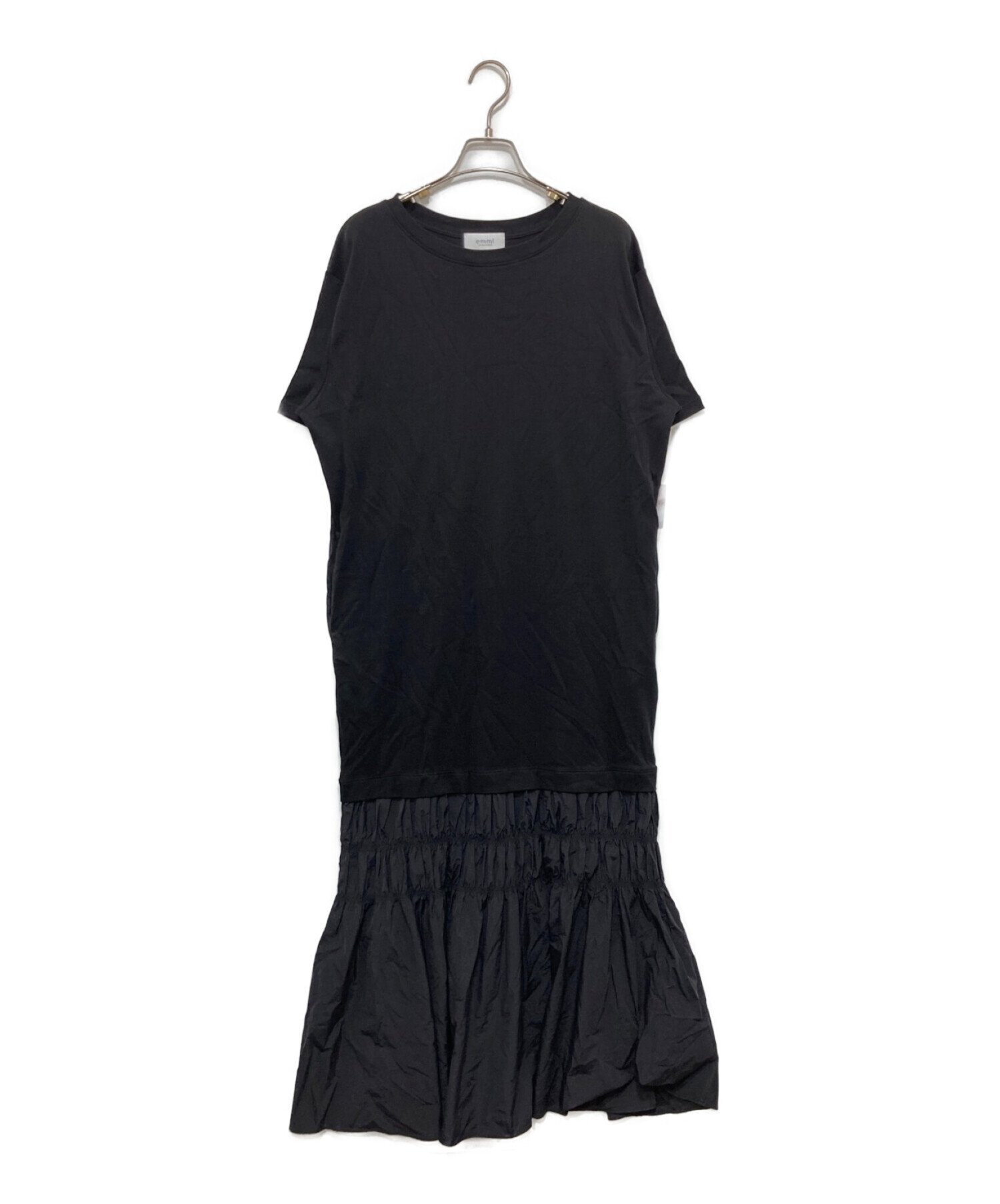 emmi atelier (エミアトリエ) ドッキングTシャツワンピース ブラック サイズ:1 未使用品