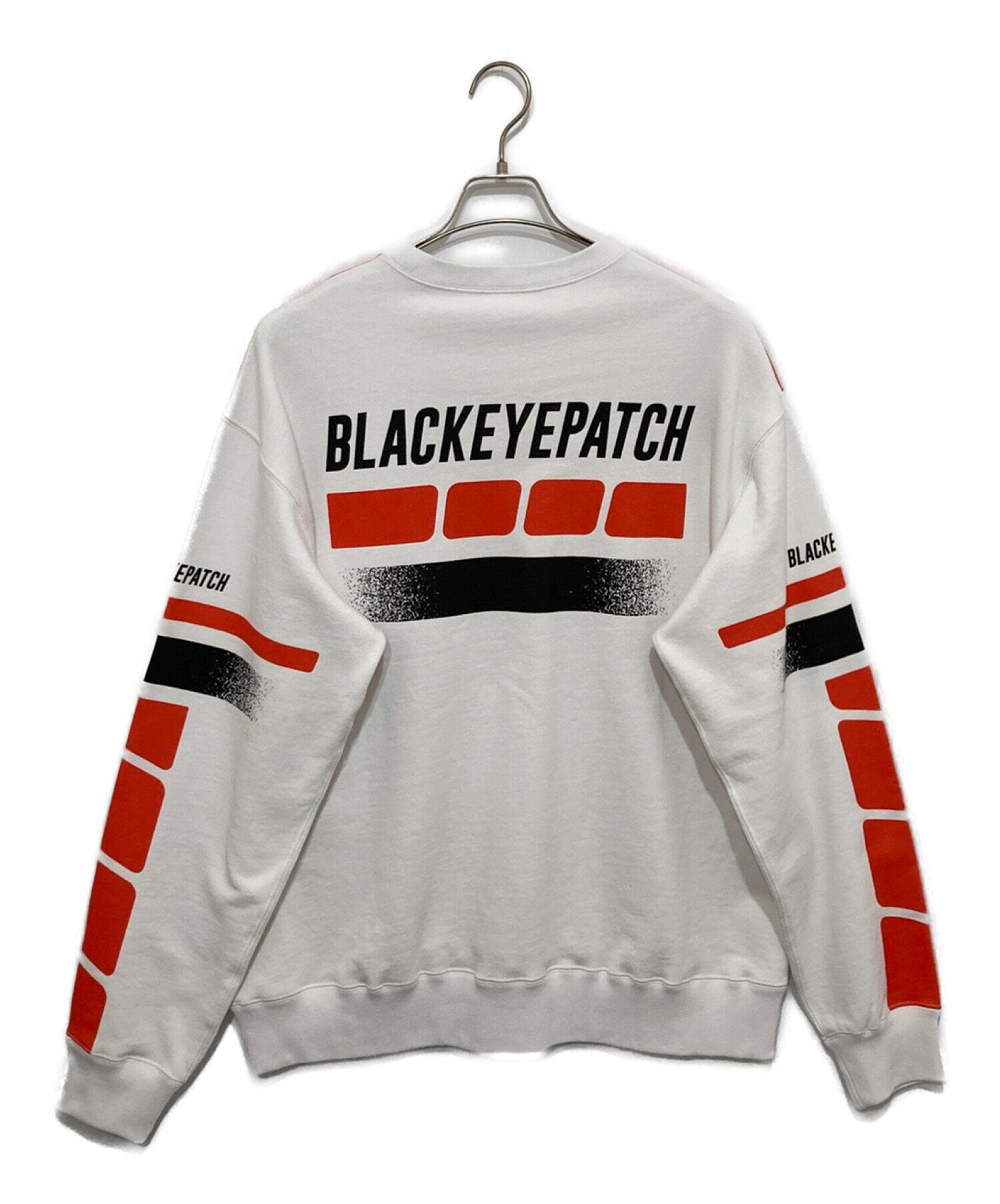 BlackEyePatch (ブラックアイパッチ) RACING CREW SWEAT ホワイト サイズ:L 未使用品