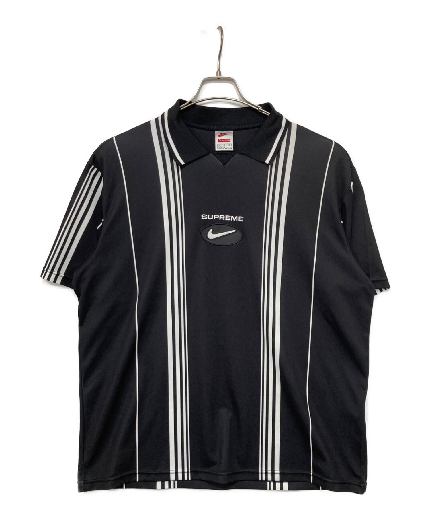 SUPREME (シュプリーム) NIKE (ナイキ) stripe jewel soccer jersey/ポロシャツ ブラック サイズ:L