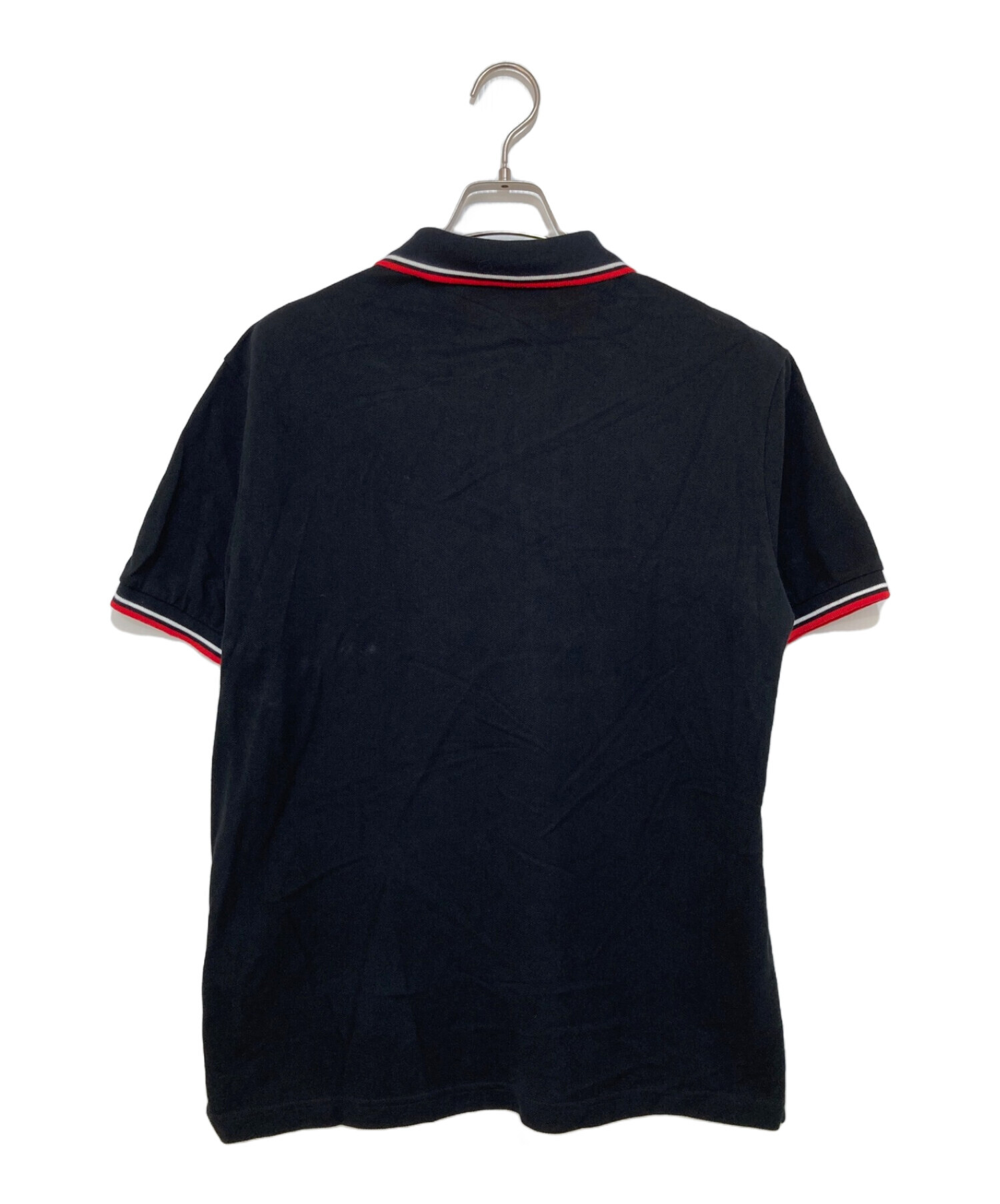 PRADA (プラダ) ラバーロゴポロシャツ ブラック サイズ:L