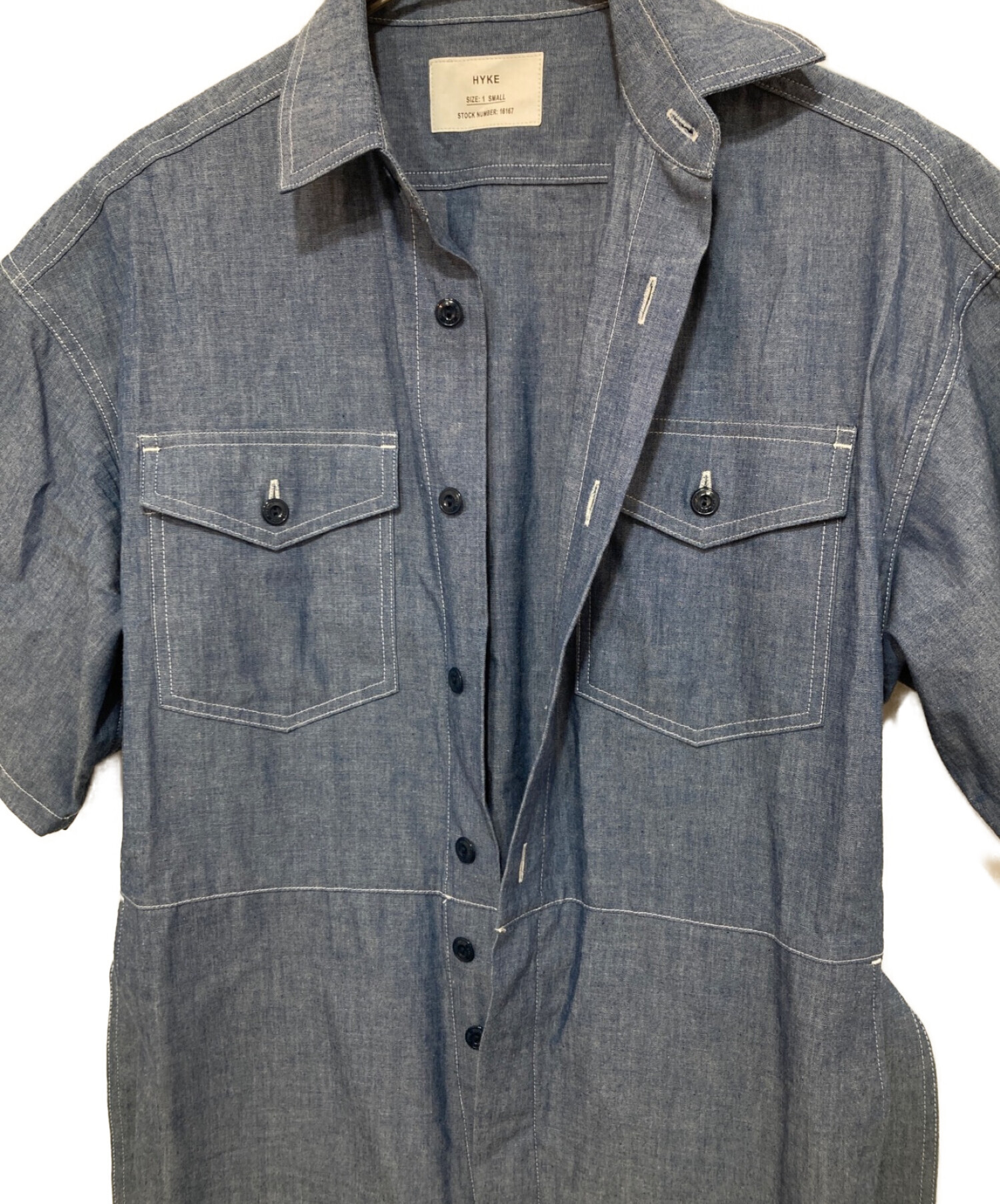 中古・古着通販】HYKE (ハイク) 5CHAMBRAY OVERALL ネイビー サイズ:S