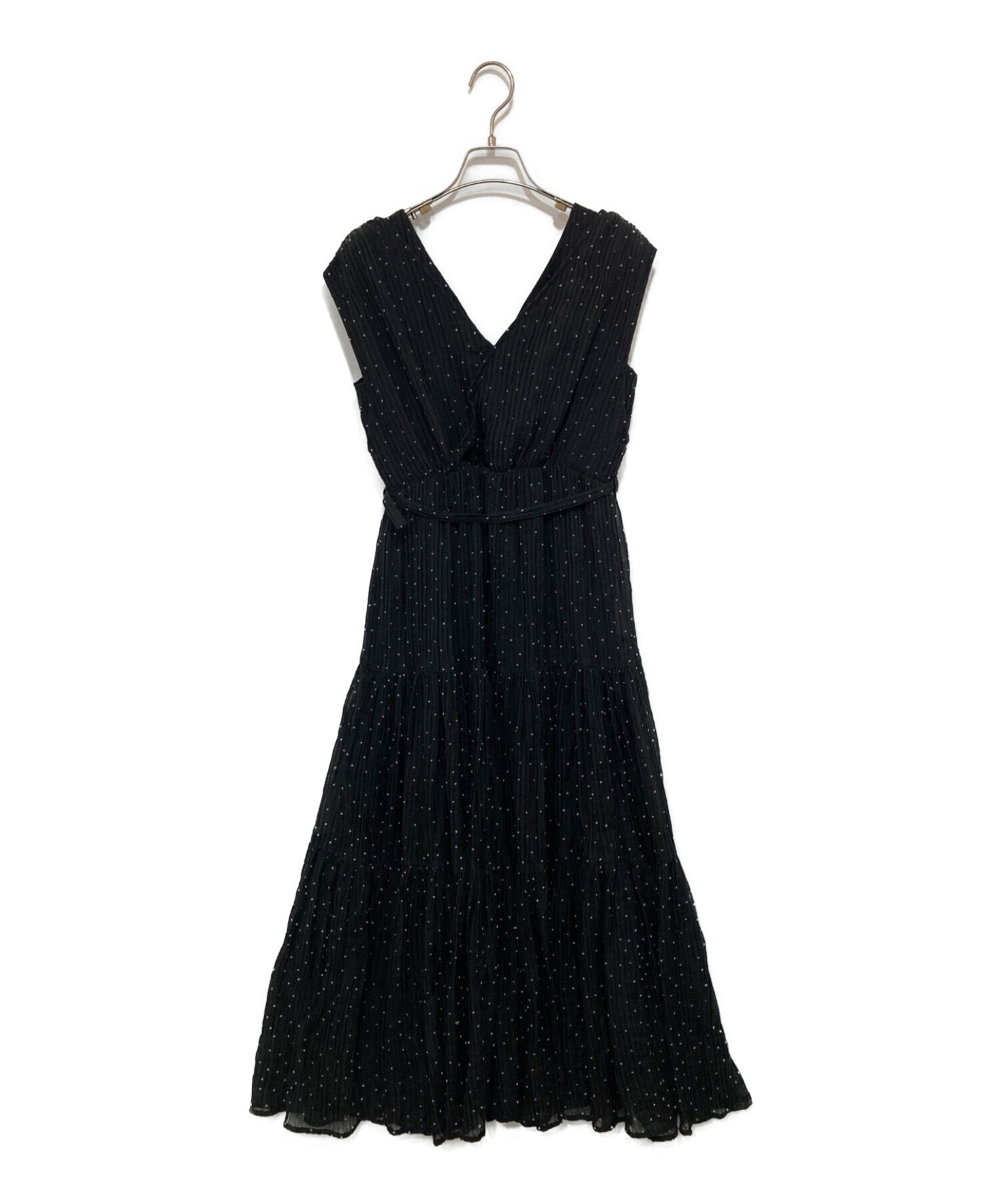 Her lip to (ハーリップトゥ) Tiered Polka-Dot Long Dress ブラック サイズ:Ｍ