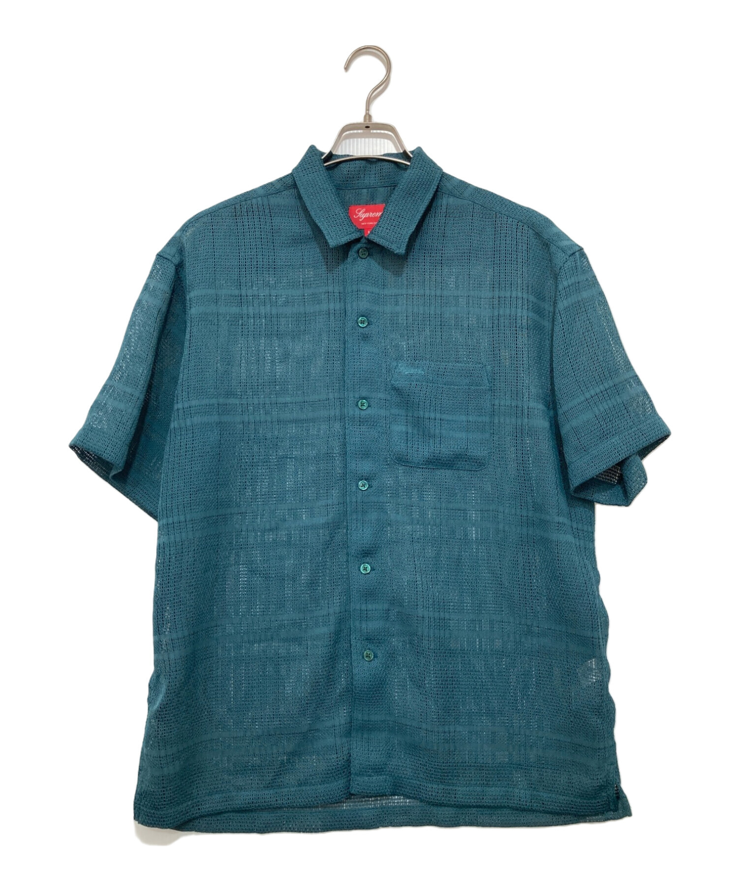 SUPREME (シュプリーム) Mesh Stripe S/S Shirt グリーン サイズ:M
