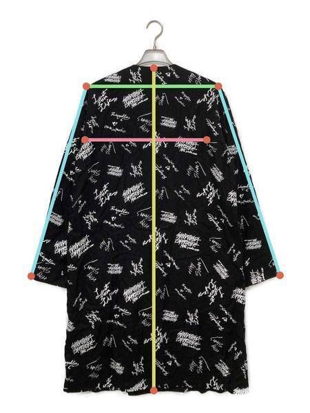 中古・古着通販】RUDE GALLERY (ルードギャラリー) SUNDINISTA EXPERIENCE (サンディニスタエクスペリエンス)  CRAY ROBE/総柄シャツローブ ブラック サイズ:FREE｜ブランド・古着通販 トレファク公式【TREFAC FASHION】スマホサイト