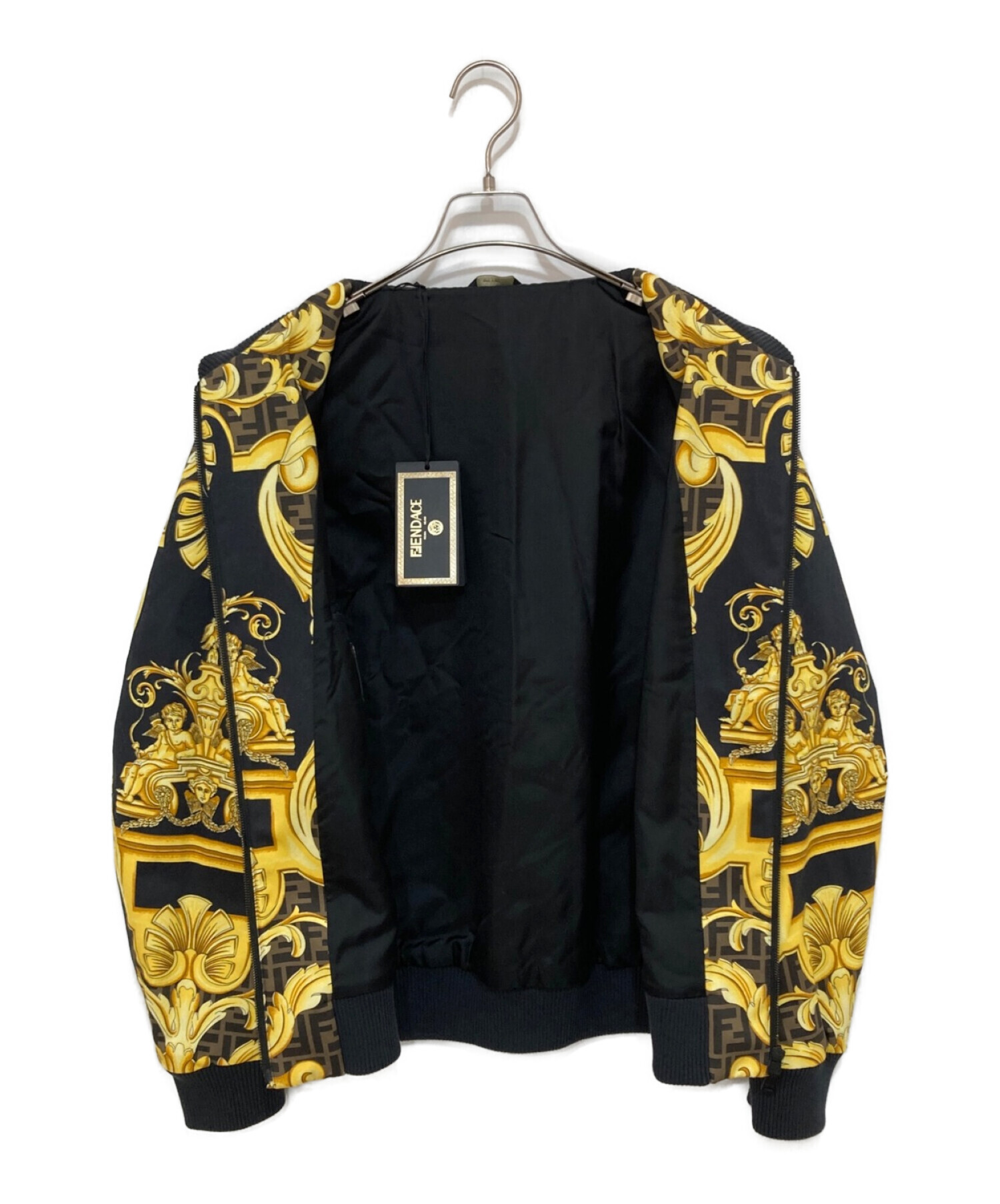 FENDI (フェンディ) VERSACE (ヴェルサーチェ) Fendace Multicolor Cotton Jacket ブラック サイズ:48