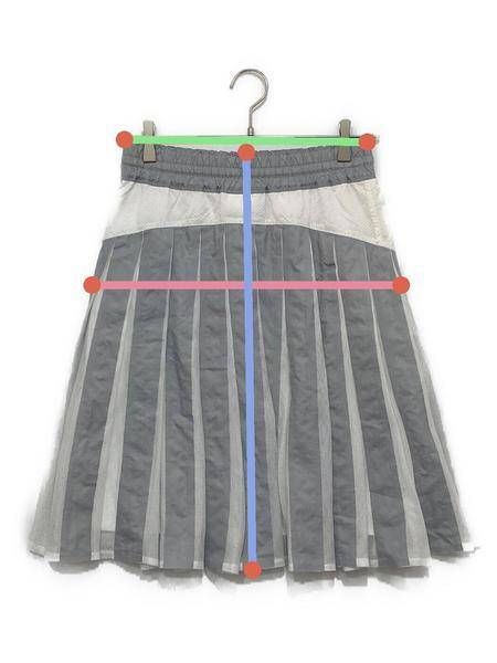 NIKE (ナイキ) sacai (サカイ) コラボプリーツスカート グレー サイズ:XS