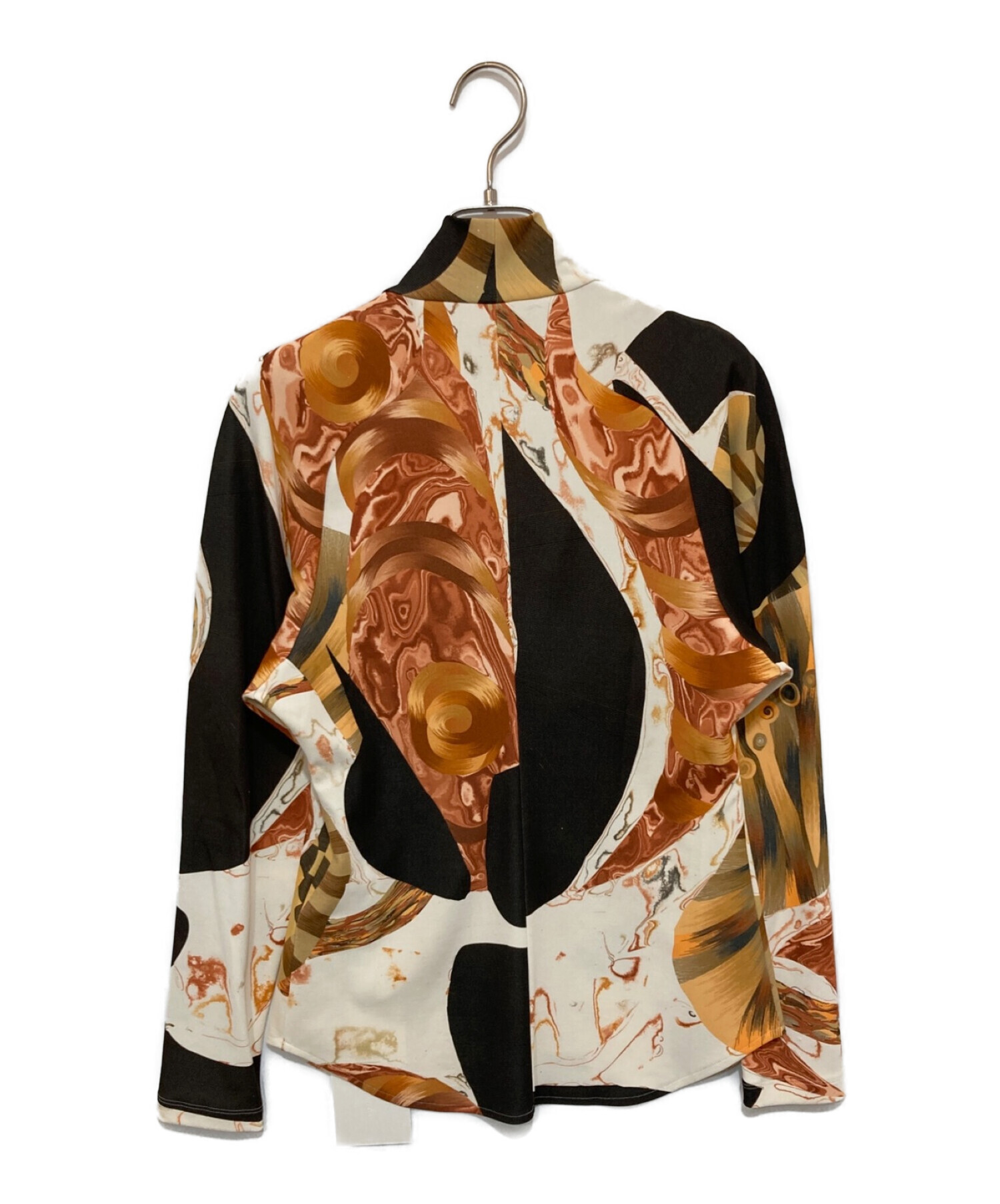 mame kurogouchi (マメクロゴウチ) Marble Print High Neck Jersey TOP ベージュ サイズ:1 未使用品