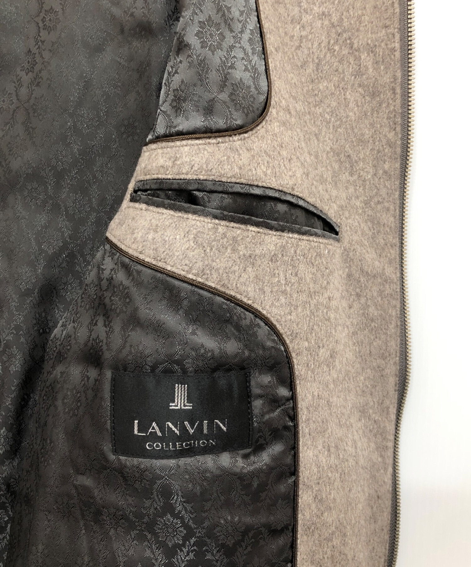 LANVIN COLLECTION (ランバンコレクション) シルク×カシミヤジャケット ベージュ サイズ:52