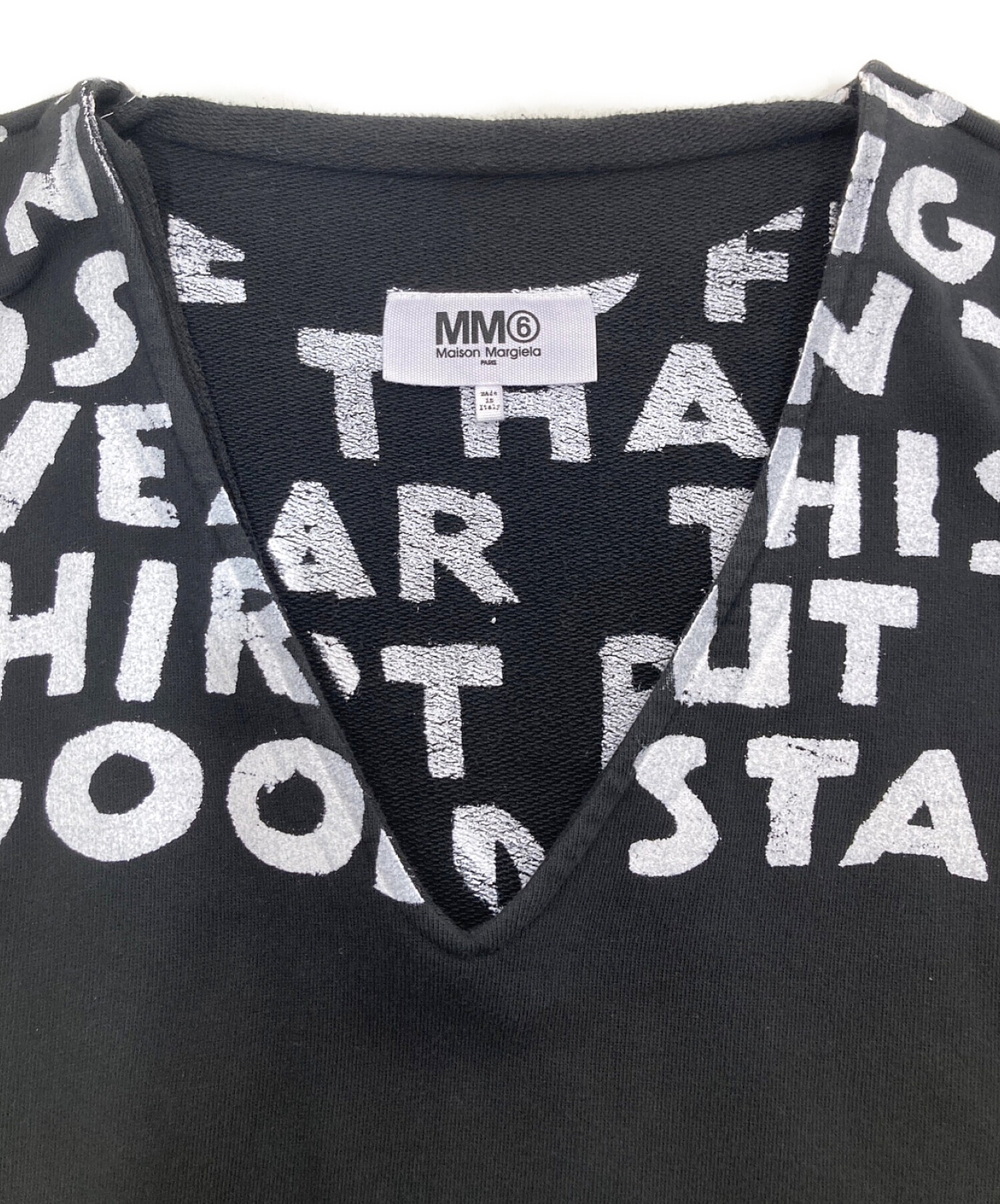 中古・古着通販】MM6 Maison Margiela (エムエムシックス メゾンマルジェラ) レイヤードスウェットTシャツ ブラック サイズ:XS｜ブランド・古着通販  トレファク公式【TREFAC FASHION】スマホサイト