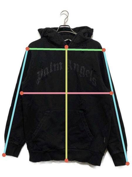 【中古・古着通販】Palm Angels (パーム エンジェルス) GD GLITTERED LOGO Hoodie ブラック  サイズ:M｜ブランド・古着通販 トレファク公式【TREFAC FASHION】スマホサイト