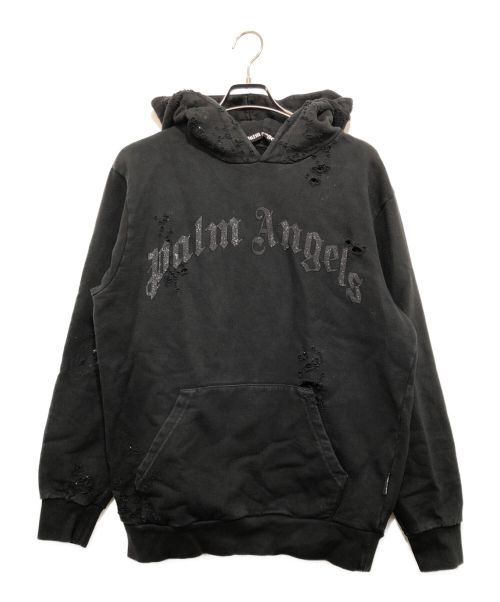 【中古・古着通販】Palm Angels (パーム エンジェルス) GD GLITTERED LOGO Hoodie ブラック  サイズ:M｜ブランド・古着通販 トレファク公式【TREFAC FASHION】スマホサイト