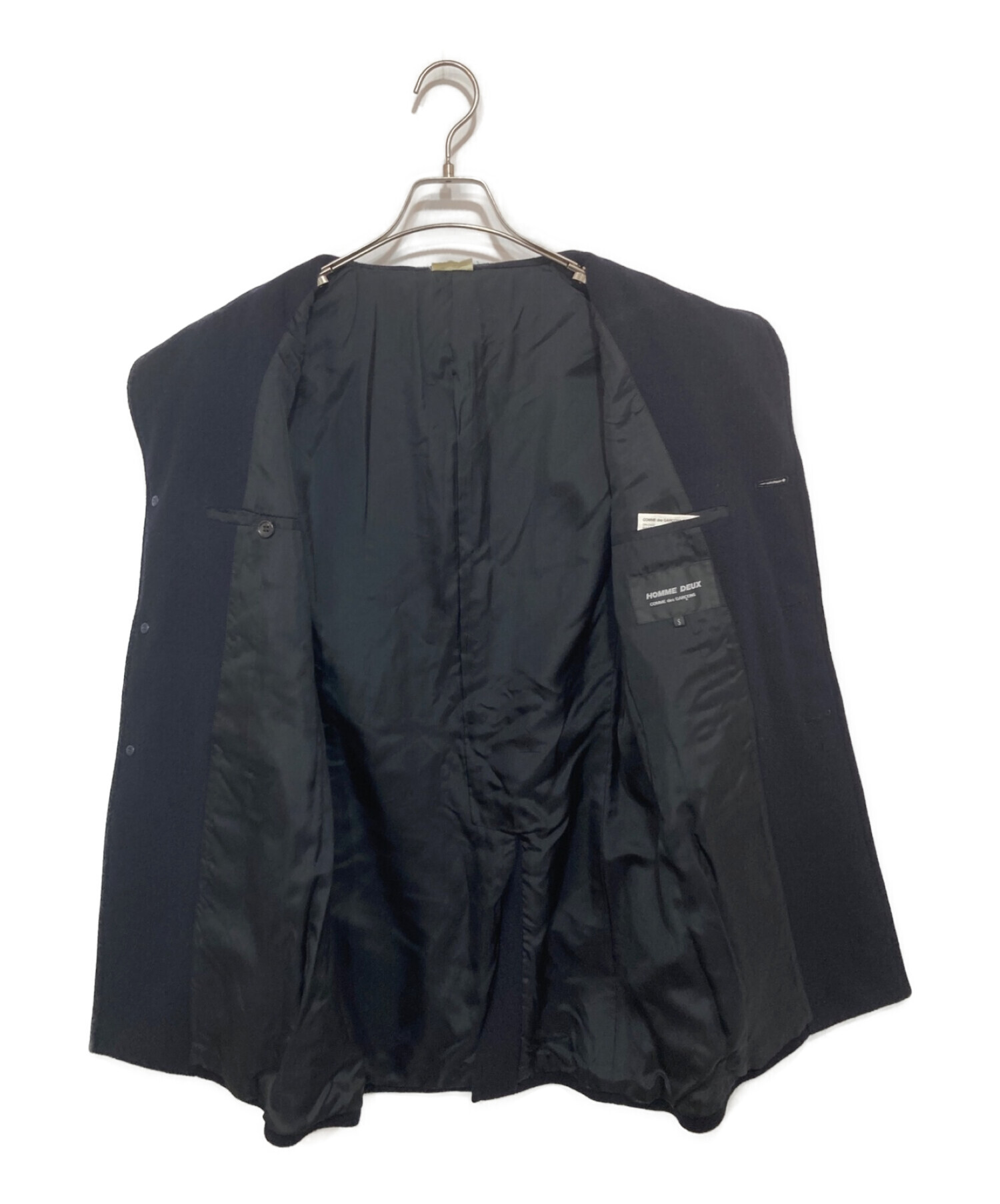 中古・古着通販】COMME des GARCONS HOMME DEUX (コムデギャルソン オム ドゥ) カシミヤブレンドチェスターコート ネイビー  サイズ:Ｓ｜ブランド・古着通販 トレファク公式【TREFAC FASHION】スマホサイト