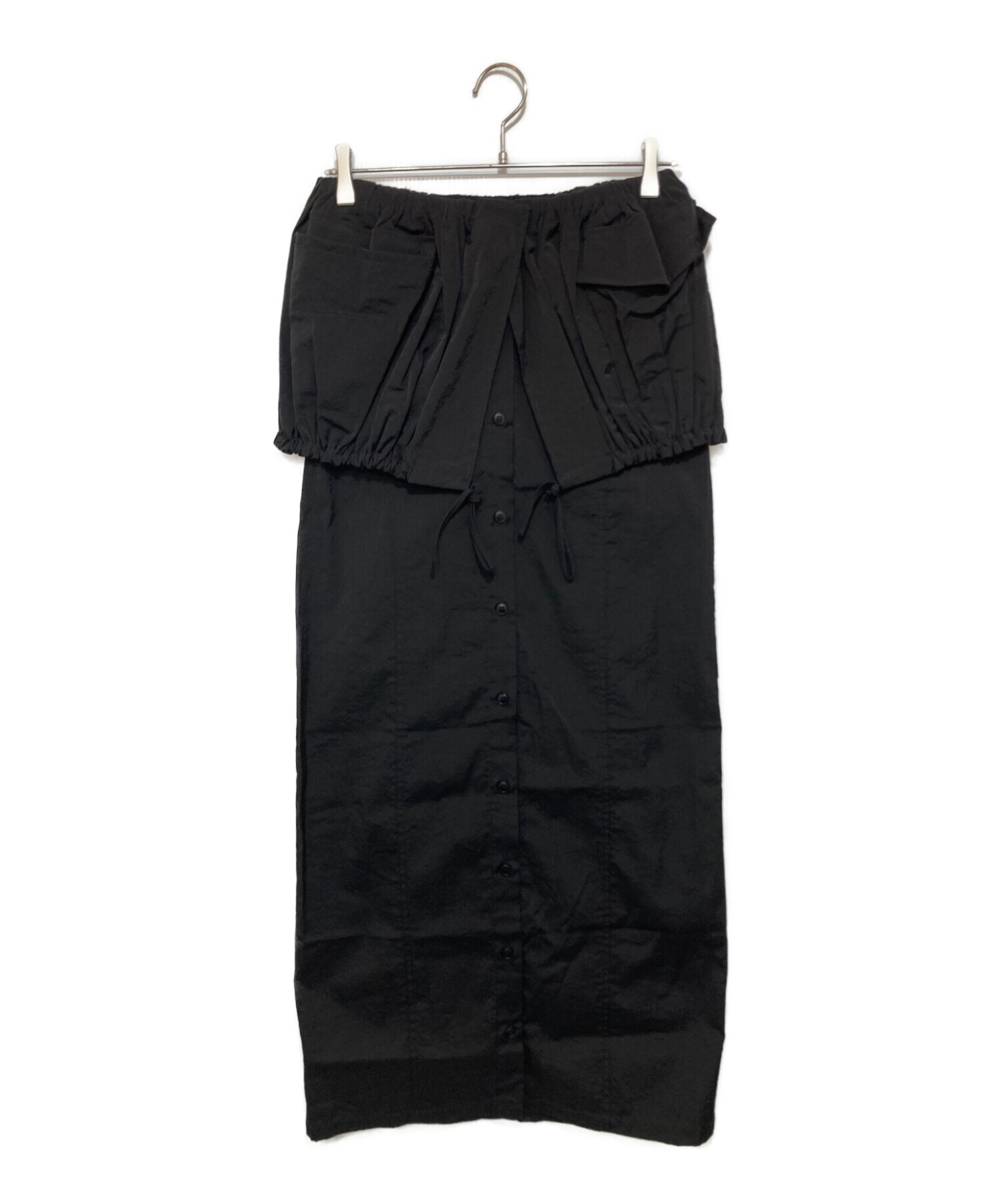 jacquemus (ジャックムス) レイヤードデザインナイロンスカート ブラック サイズ:36カラーピンク 9768円