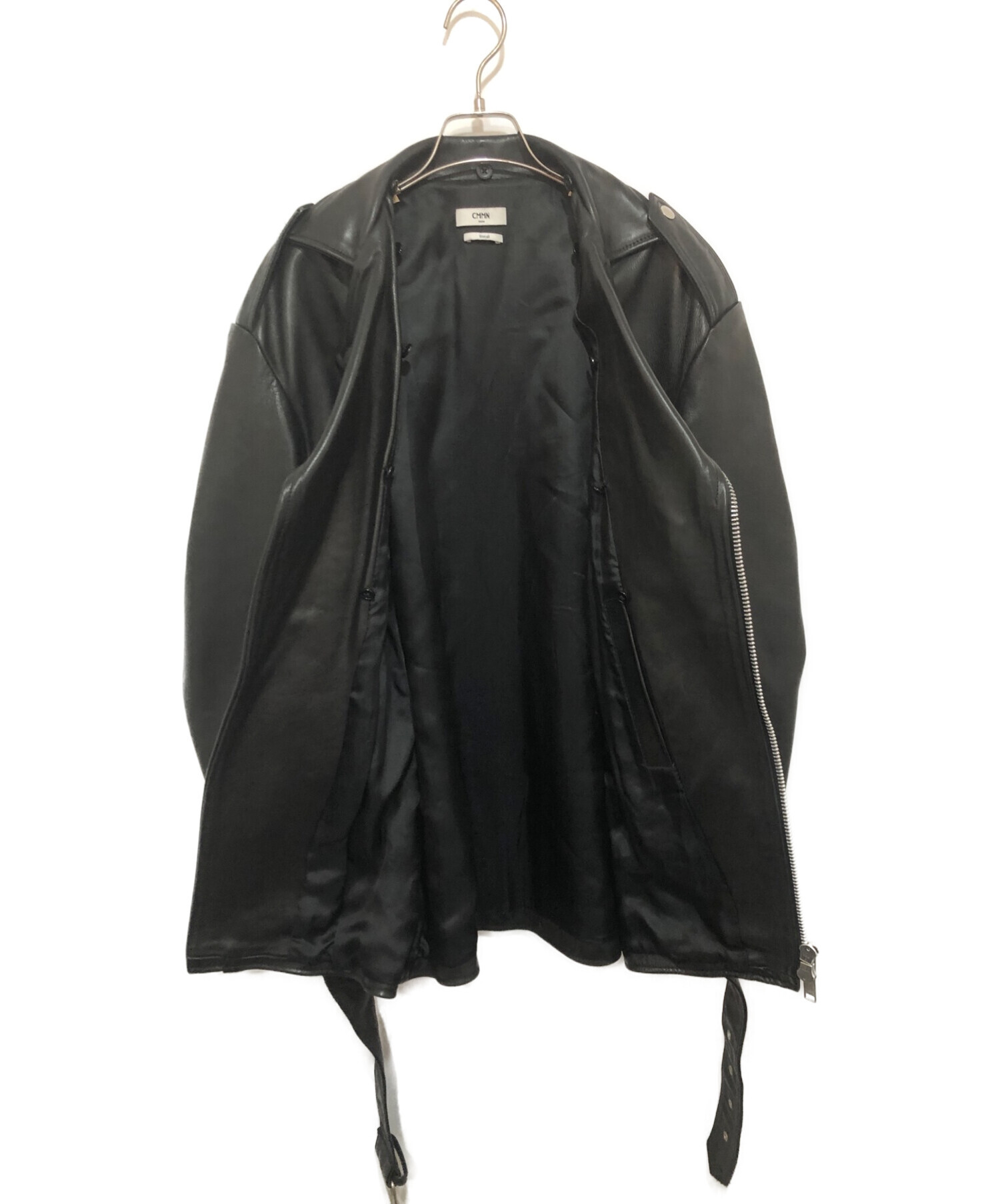 CMMN SWDN (コモンスウェーデン) ダブルライダースジャケット ブラック サイズ:48