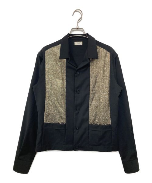 【中古・古着通販】Saint Laurent Paris (サンローランパリ) オープンカラーシャツ ブラック サイズ:38/15｜ブランド・古着通販  トレファク公式【TREFAC FASHION】スマホサイト